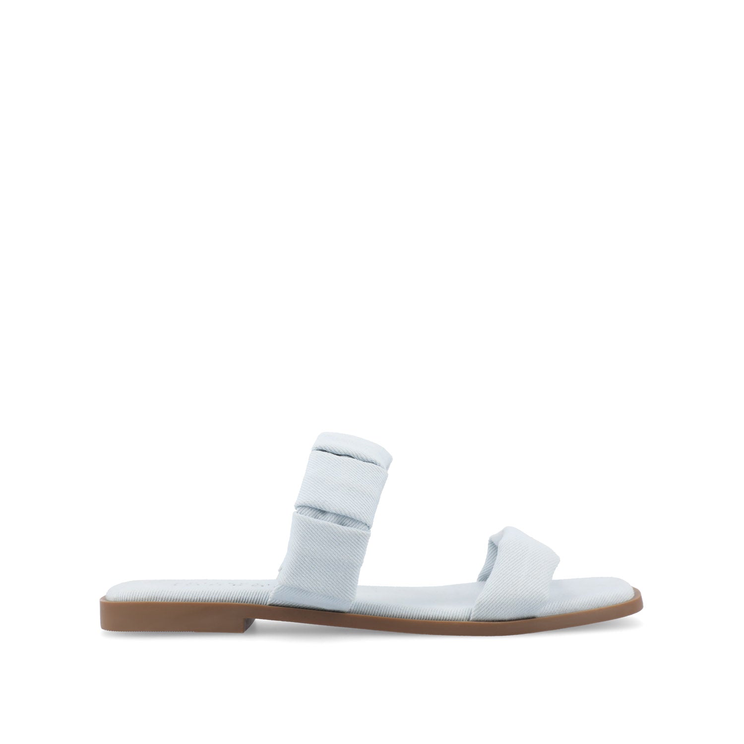 PEGIE SLIDE-ON SANDALS IN VEGAN LEATHER - Light Denim