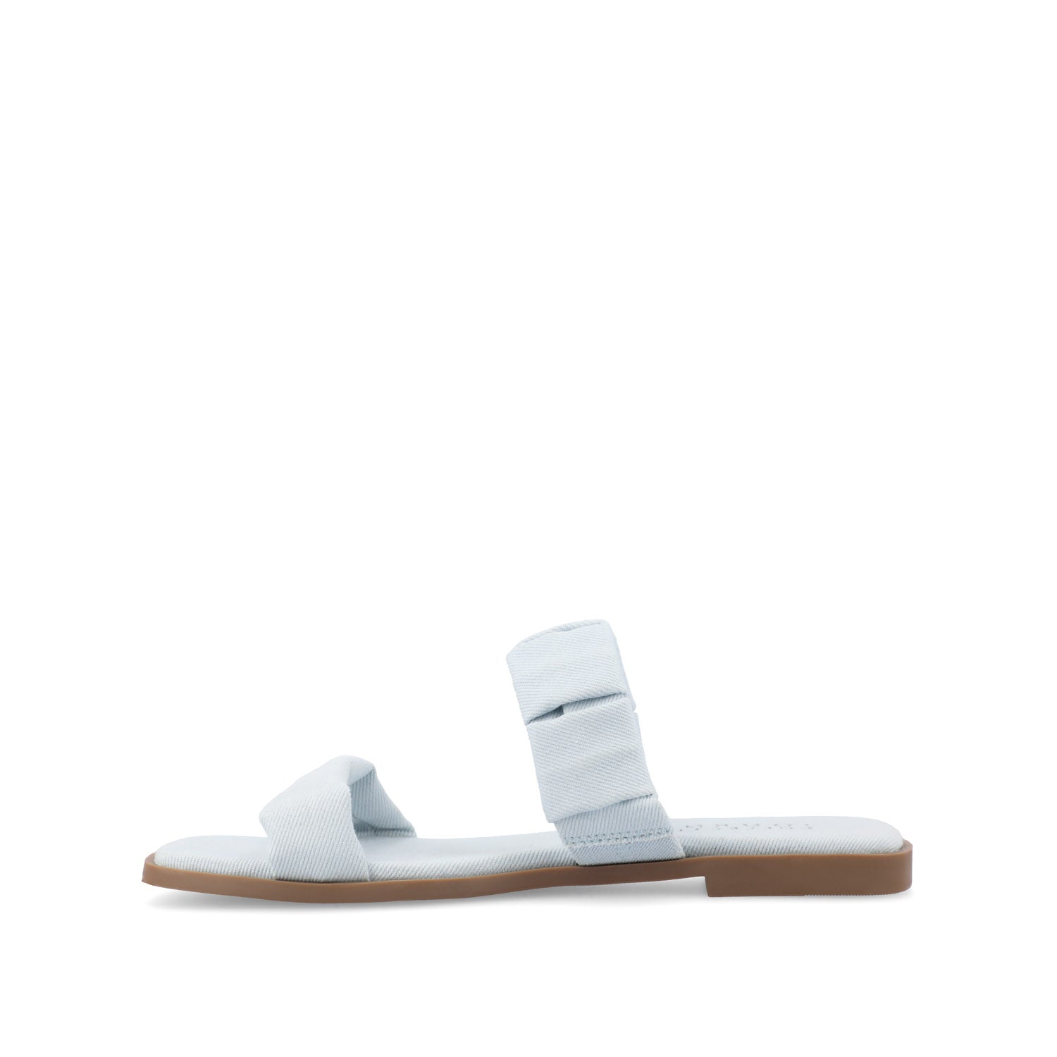 PEGIE SLIDE-ON SANDALS IN VEGAN LEATHER - Light Denim