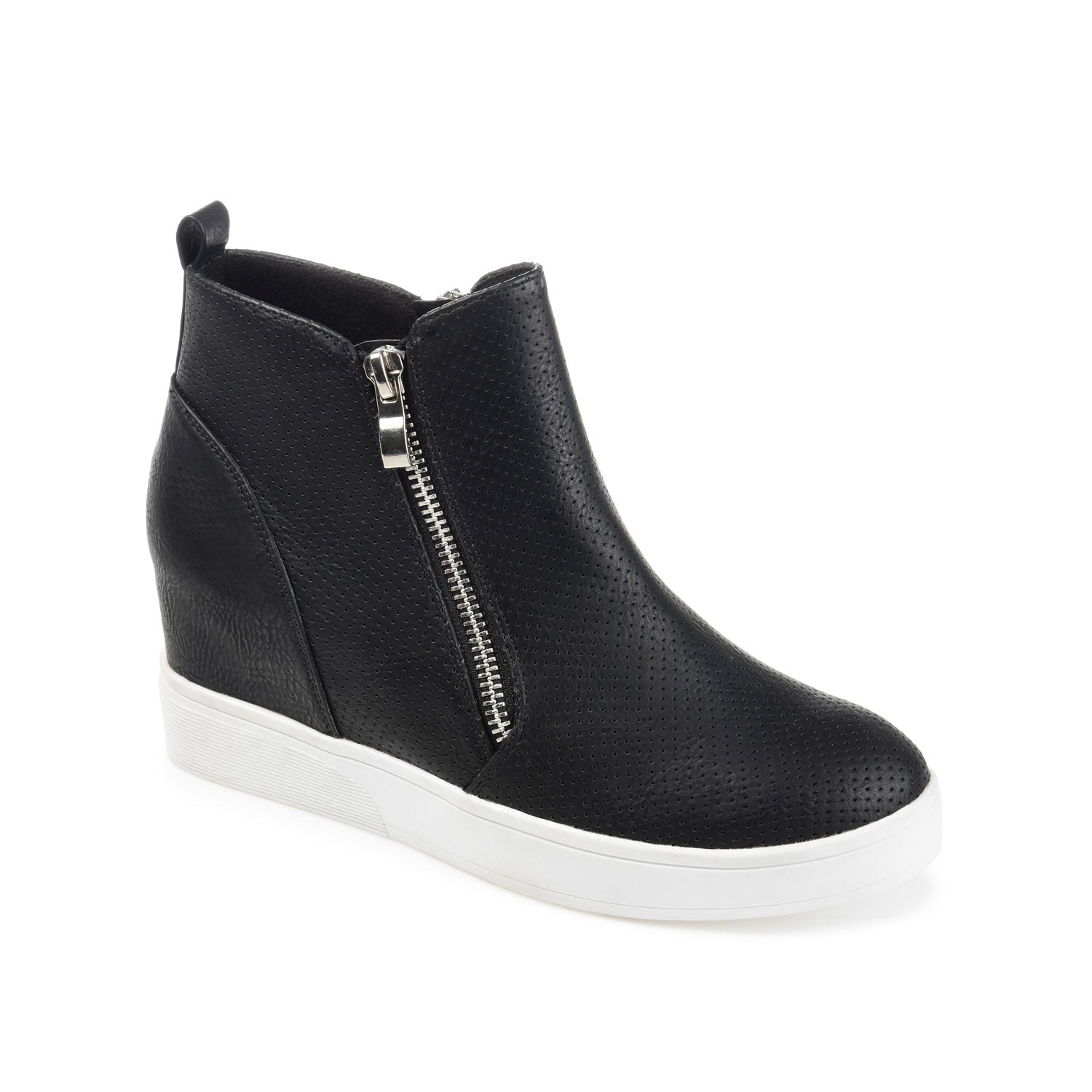 PENNELOPE WEDGE SNEAKERS IN VEGAN LEATHER - Black