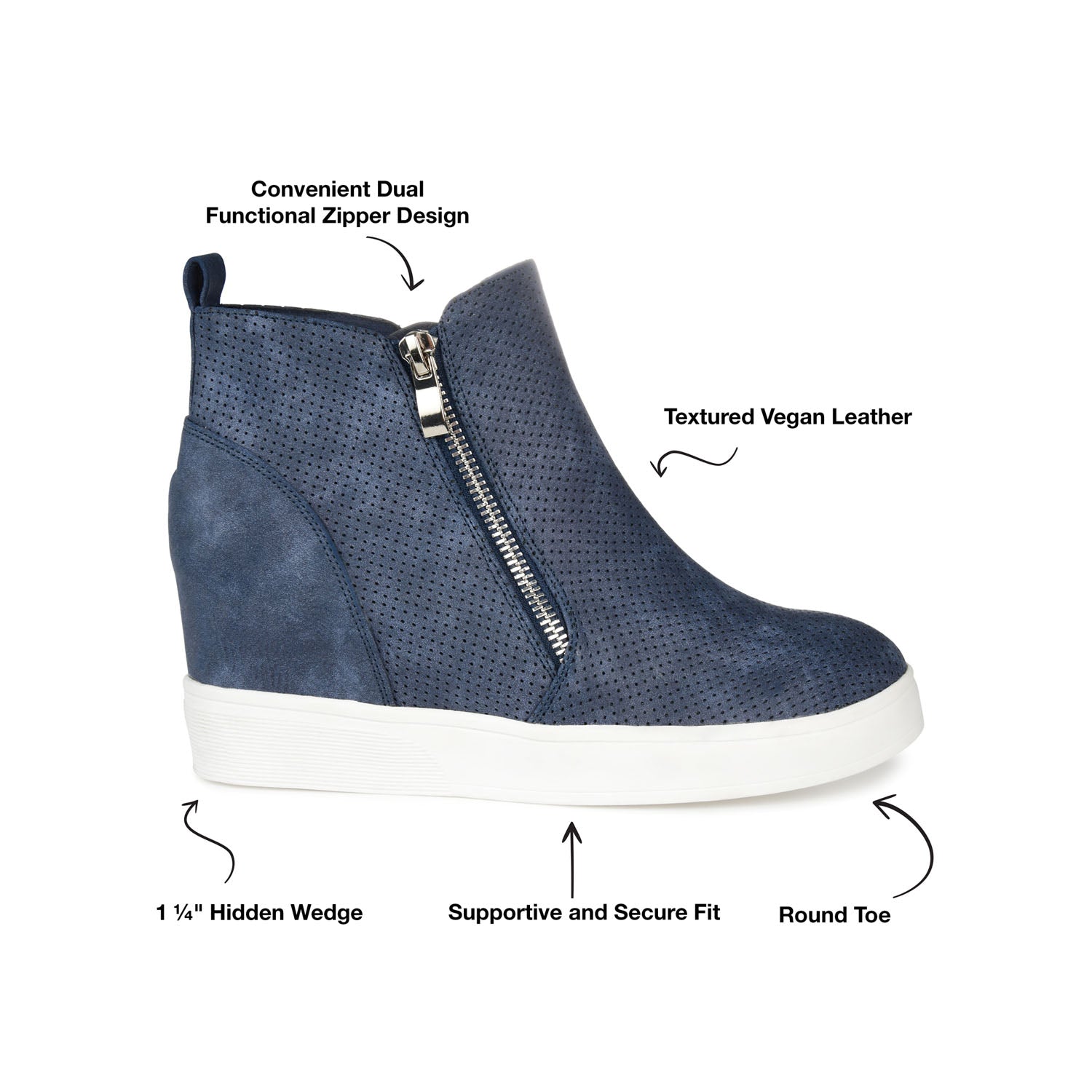 PENNELOPE WEDGE SNEAKERS IN VEGAN LEATHER