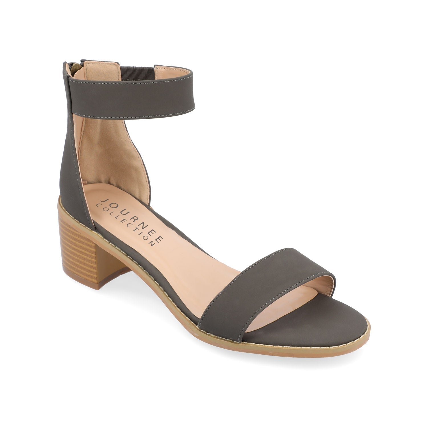 PERCY STRAPPY HEELS IN VEGAN LEATHER - Grey