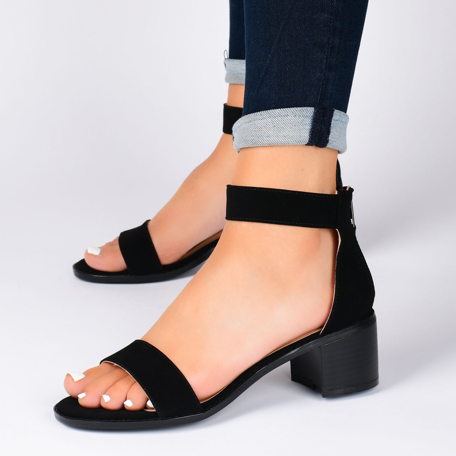 PERCY STRAPPY HEELS IN VEGAN LEATHER