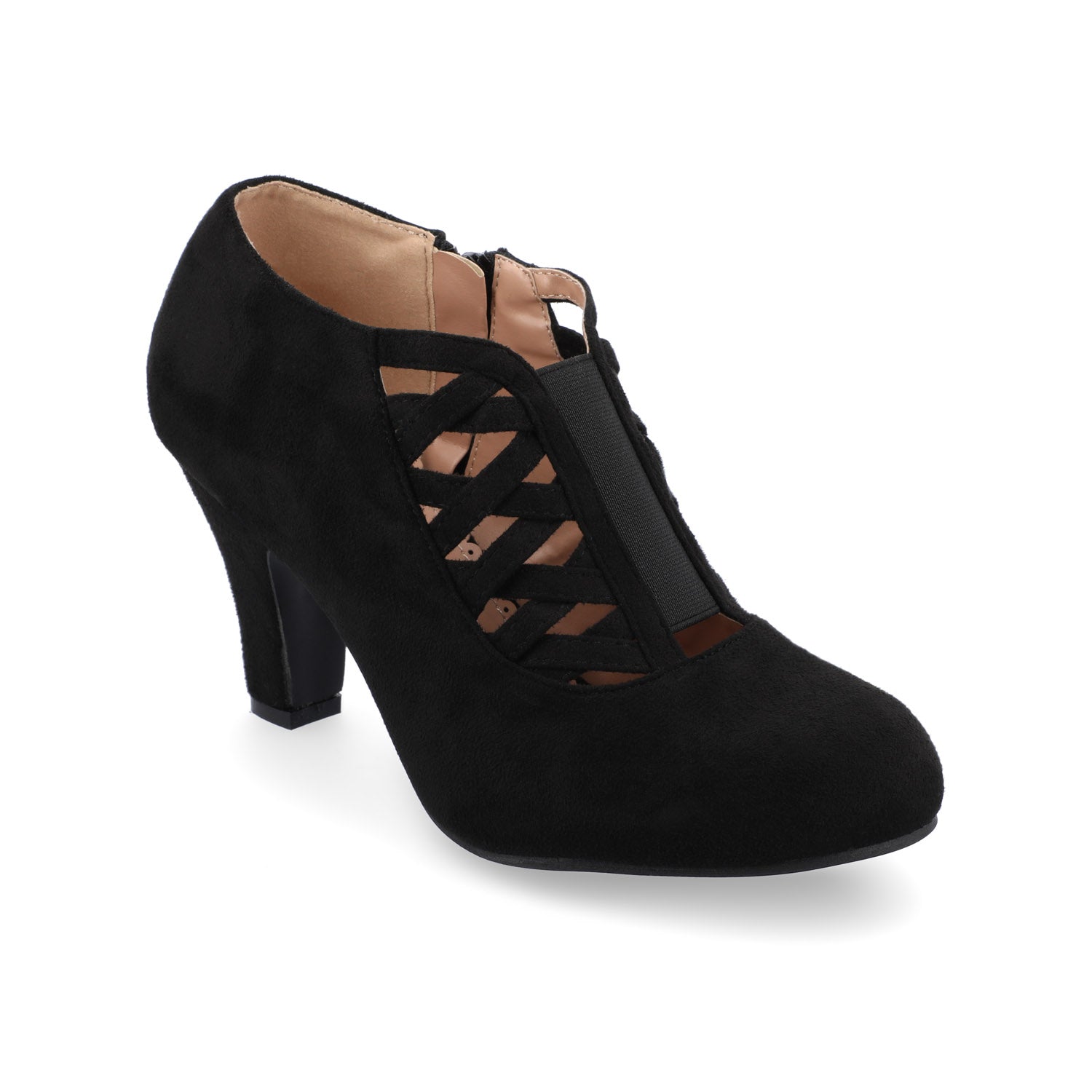 PIPER CONE HEELED BOOTIES IN WIDE - Black
