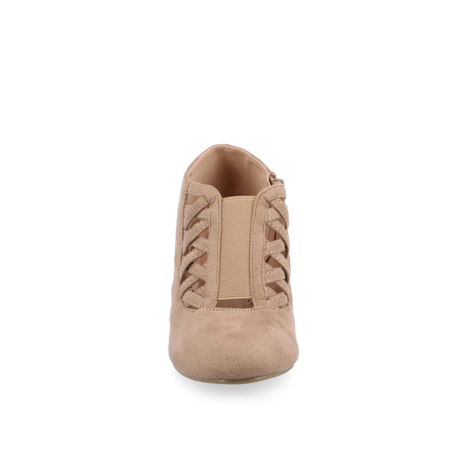 PIPER CONE HEELED BOOTIES IN FAUX SUEDE - Taupe