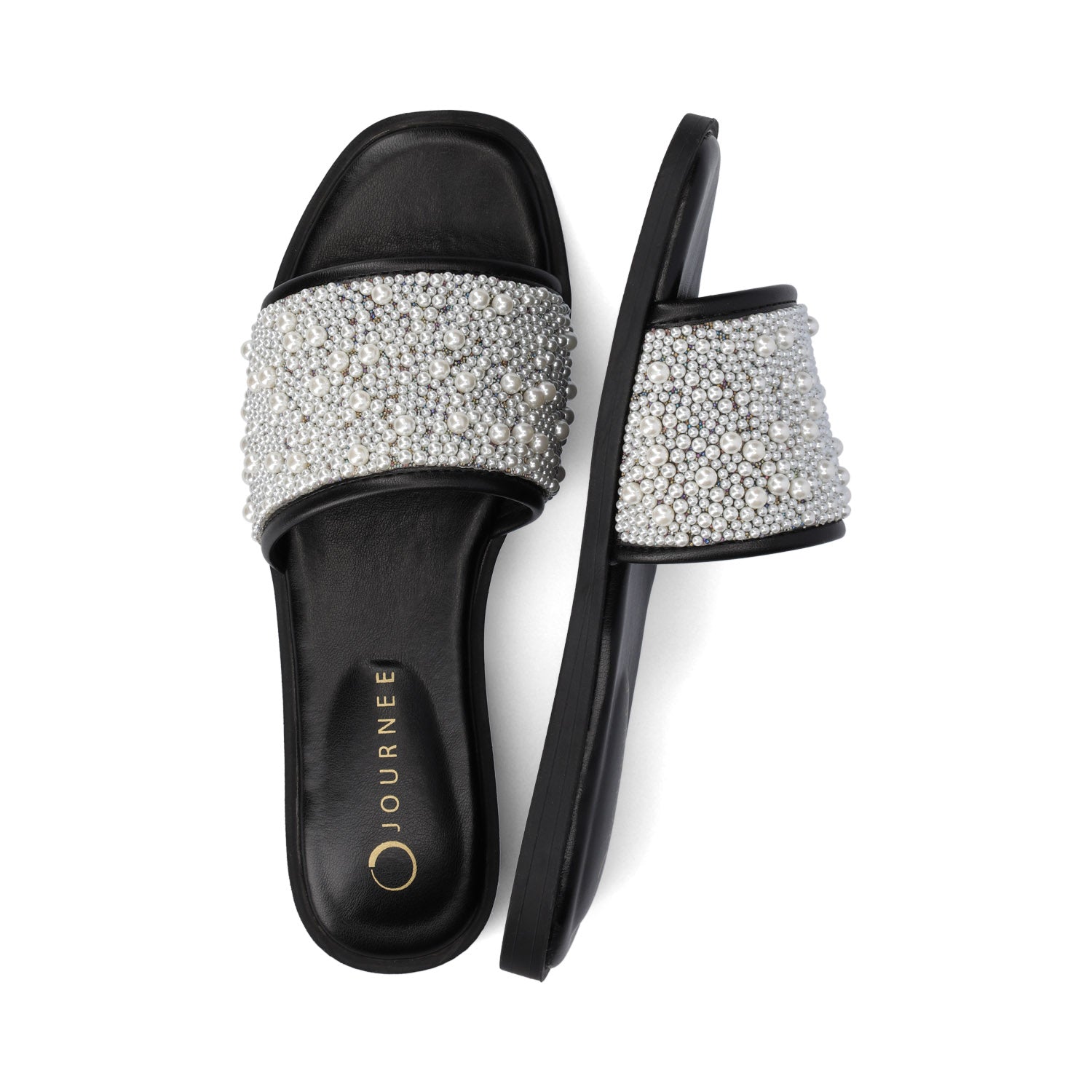 PRECLY EVENING FLAT SANDALS - Black