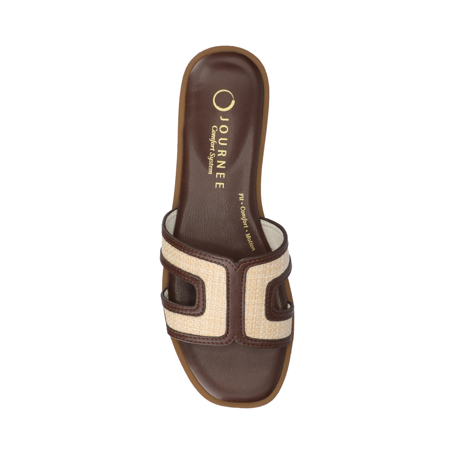 PRIMAH FLAT SANDALS IN WIDE - Chocolate Raffia