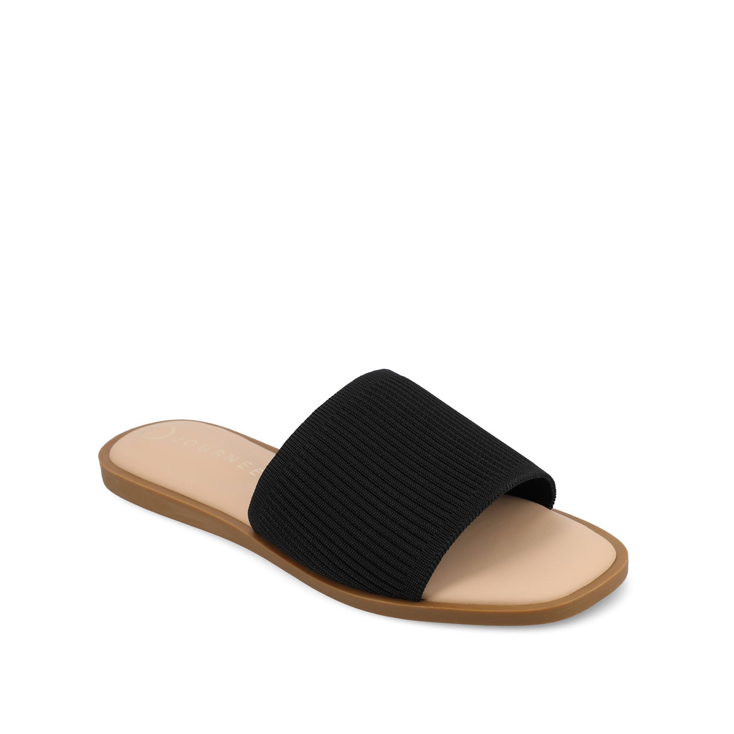 PRISILLA SLIDE SANDALS IN KNIT FABRIC IN WIDE - Black