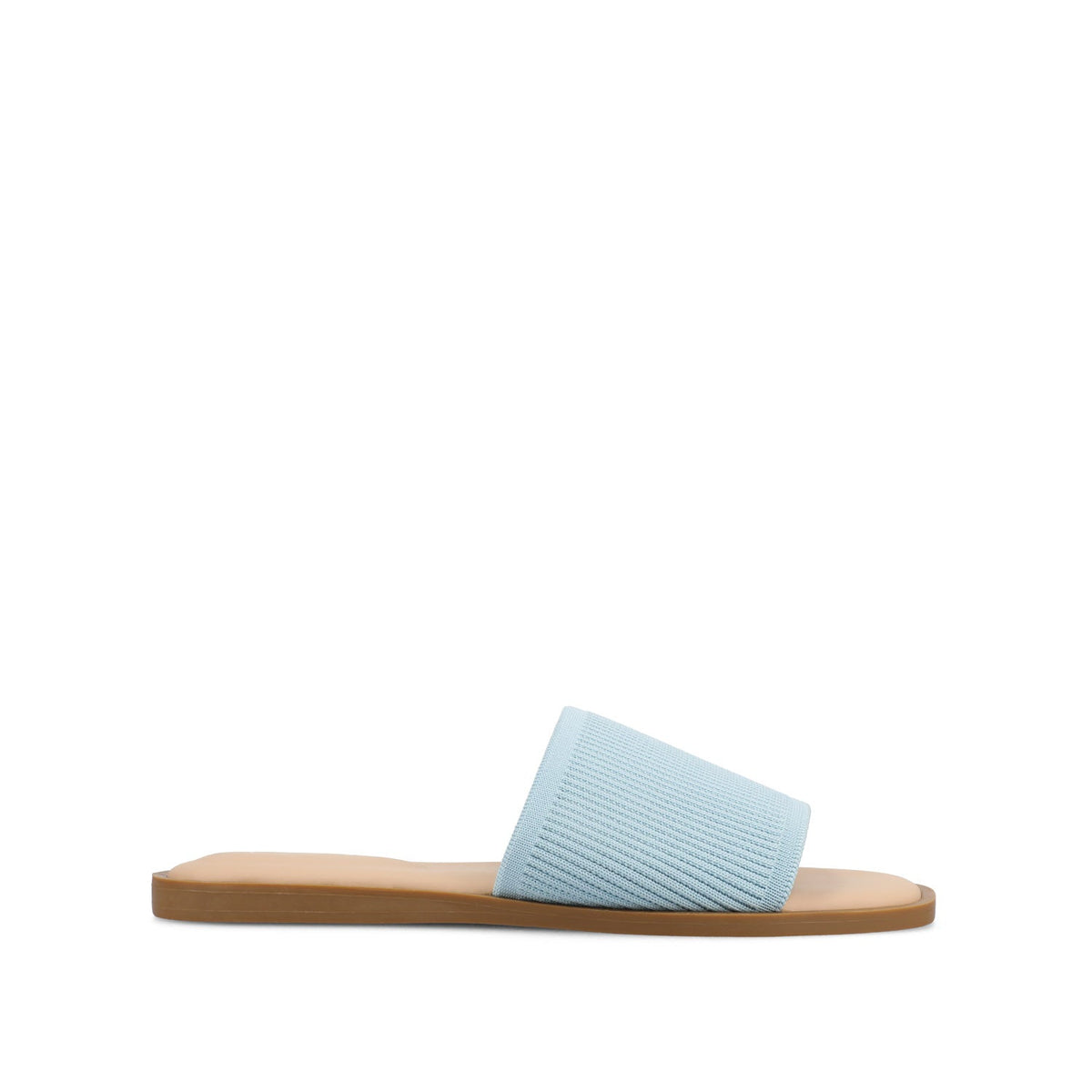 PRISILLA SLIDE SANDALS IN KNIT FABRIC - Blue