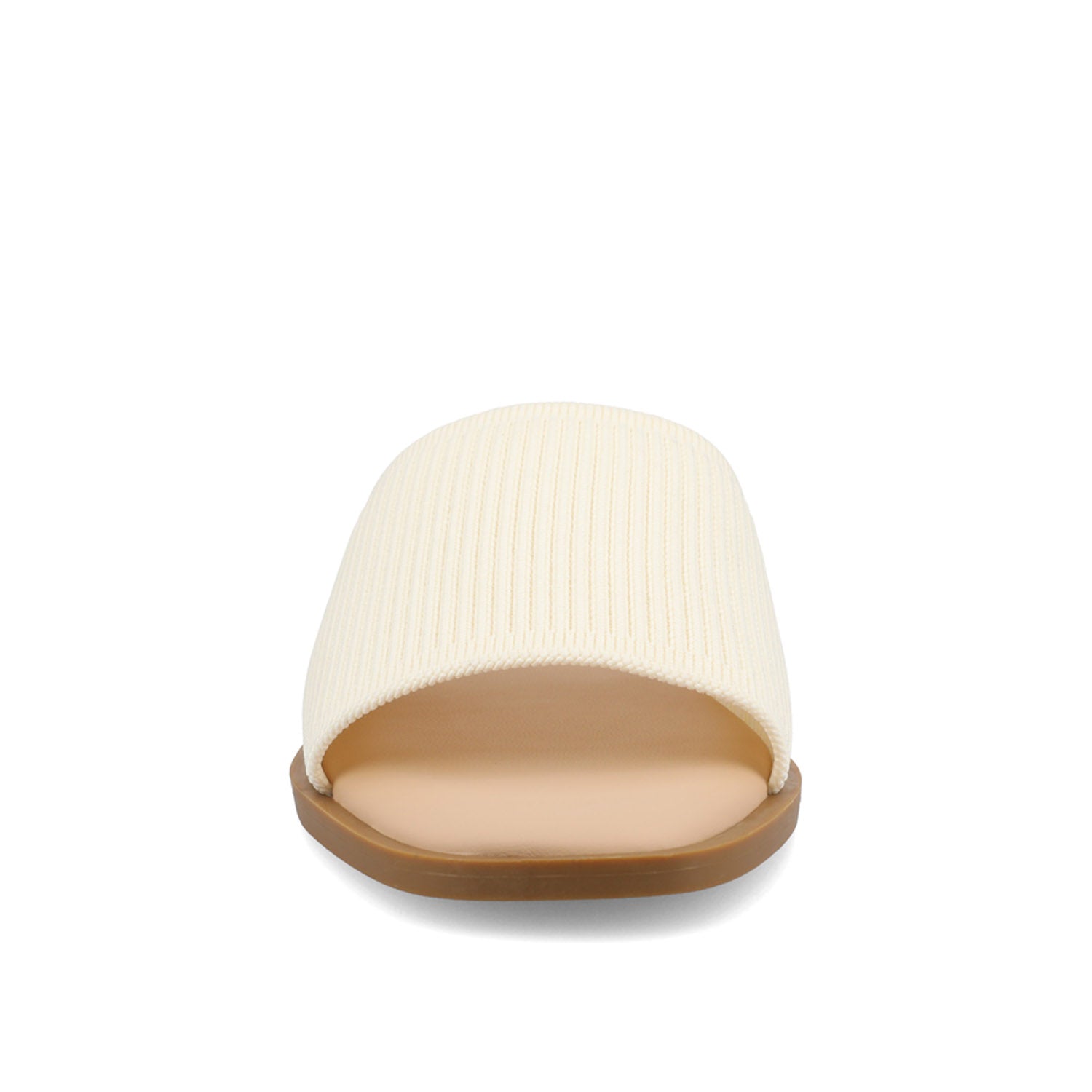 PRISILLA SLIDE SANDALS IN KNIT FABRIC - Bone