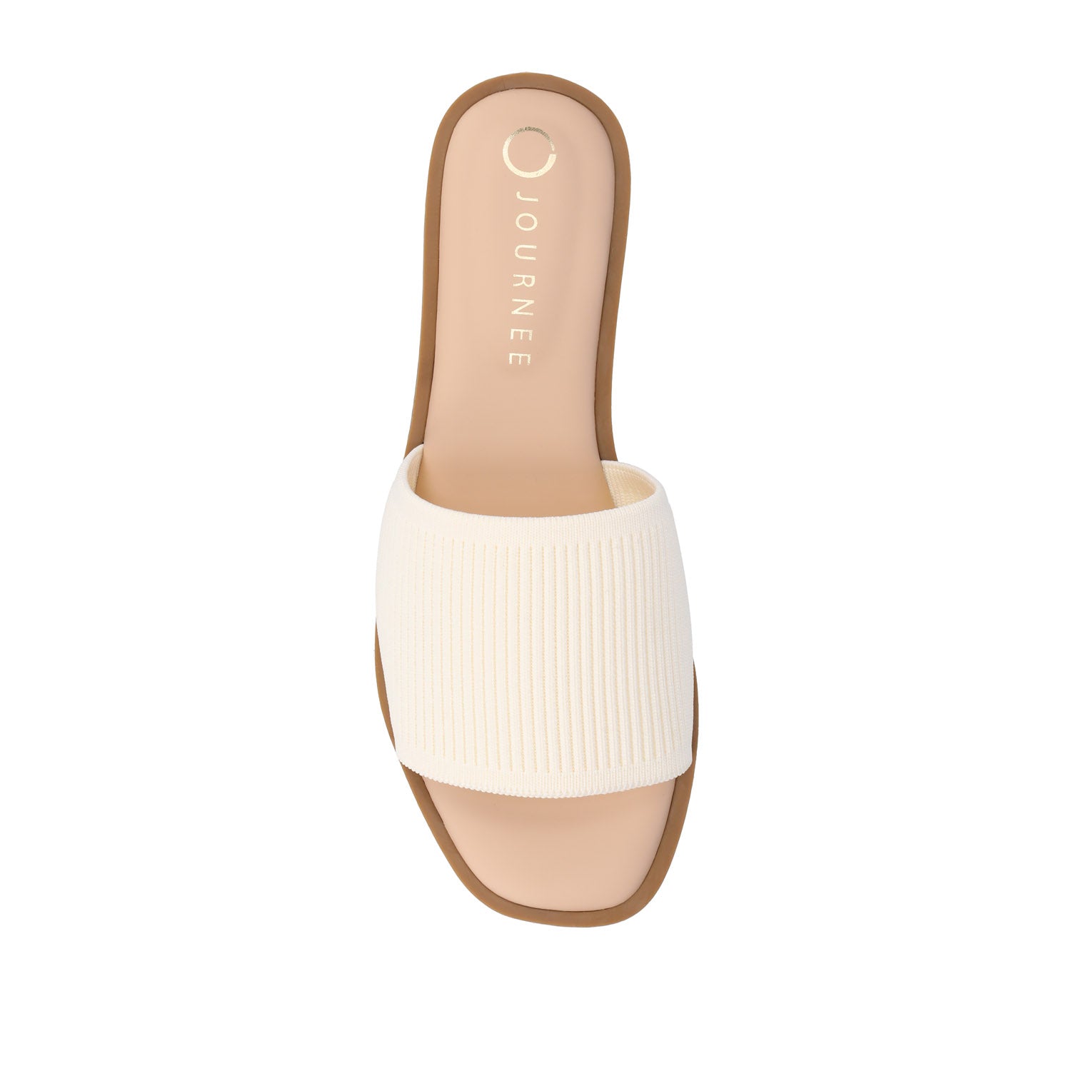 PRISILLA SLIDE SANDALS IN KNIT FABRIC - Bone