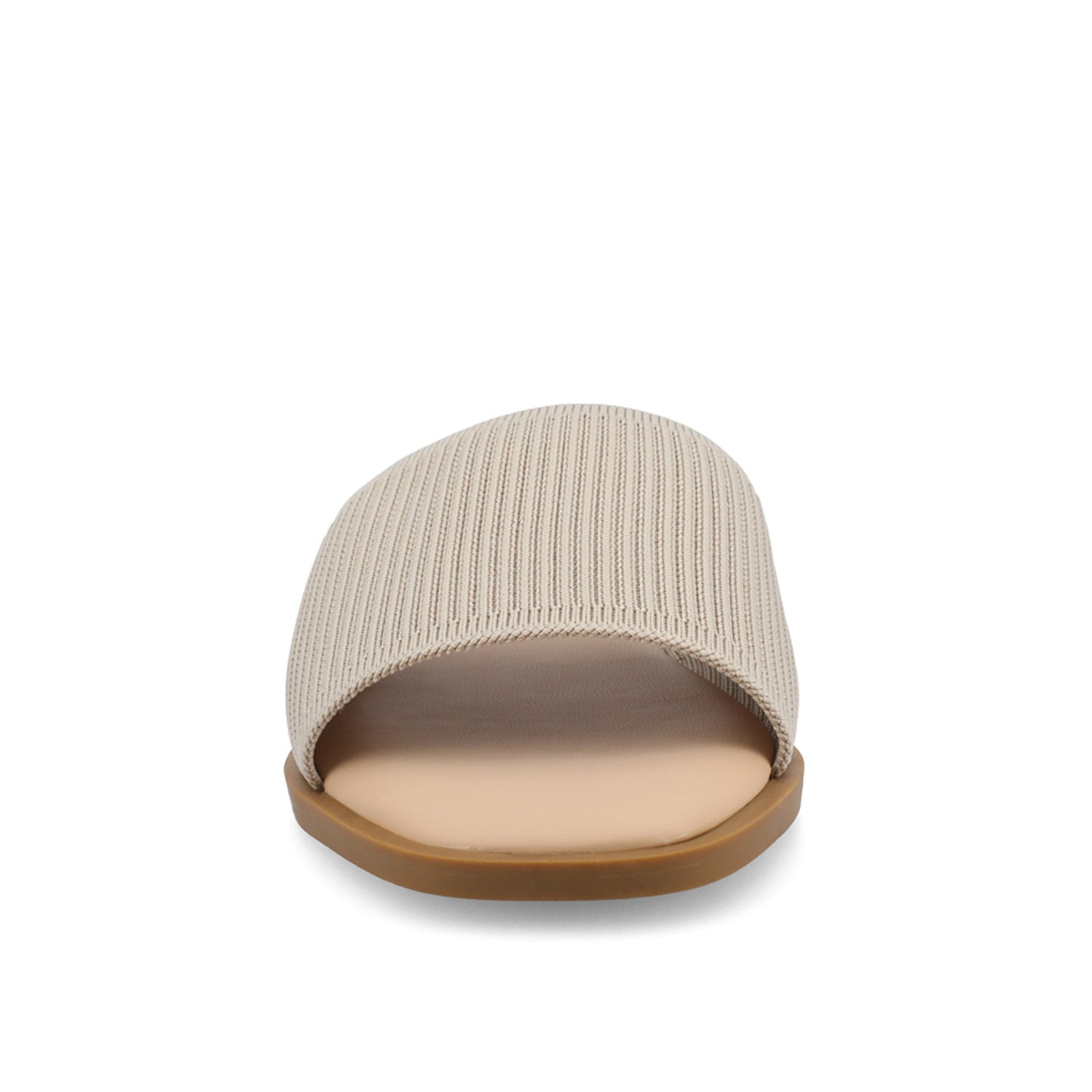 PRISILLA SLIDE SANDALS IN KNIT FABRIC - Taupe