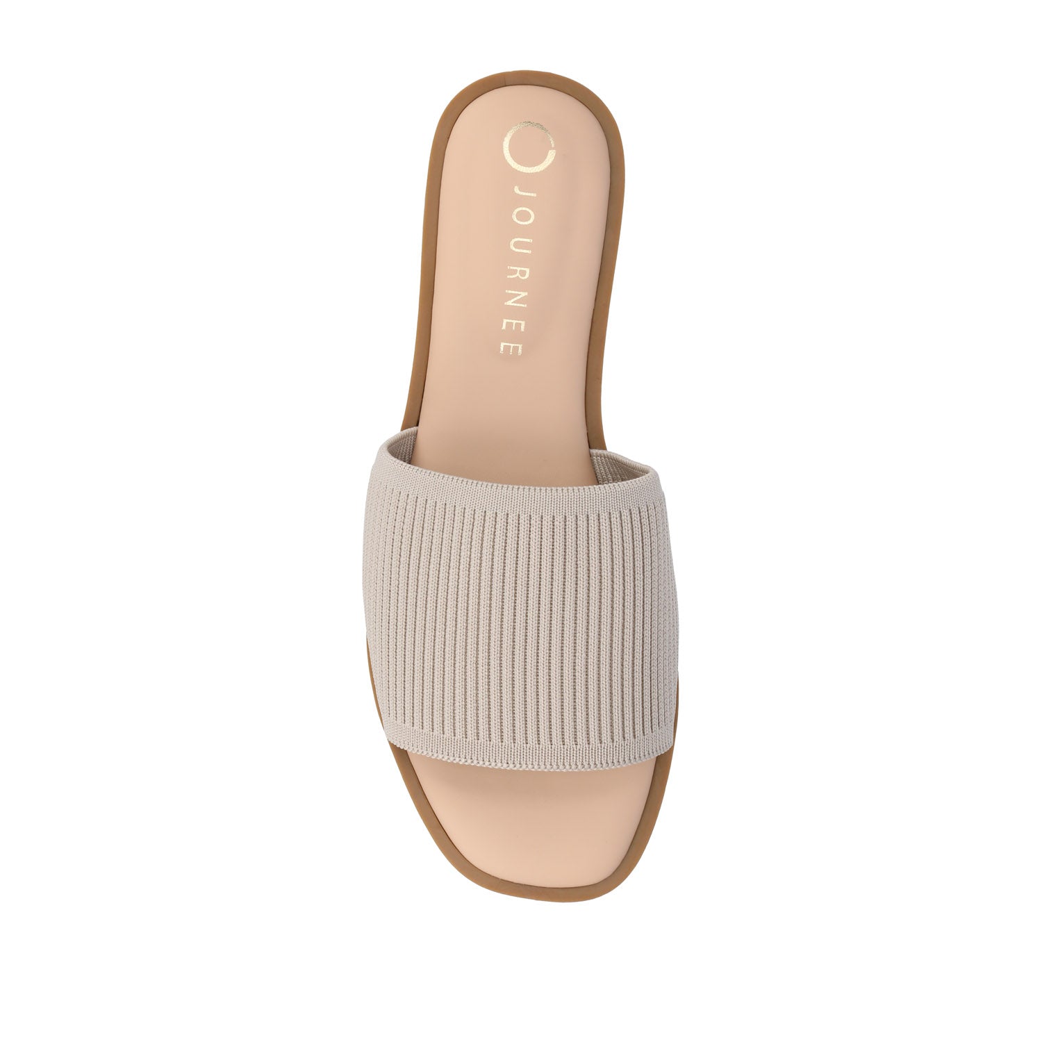 PRISILLA SLIDE SANDALS IN KNIT FABRIC IN WIDE - Taupe