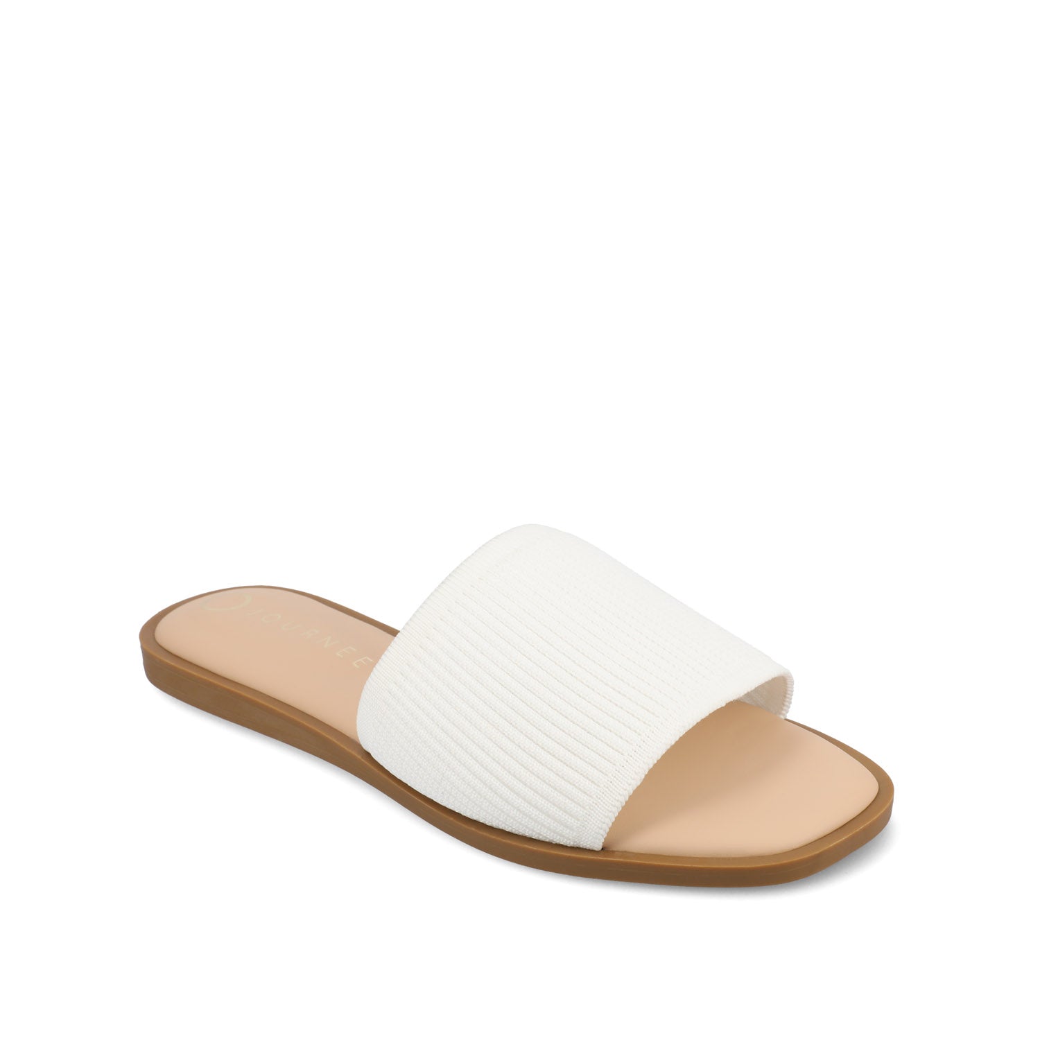 PRISILLA SLIDE SANDALS IN STATEMENT IN WIDE - White