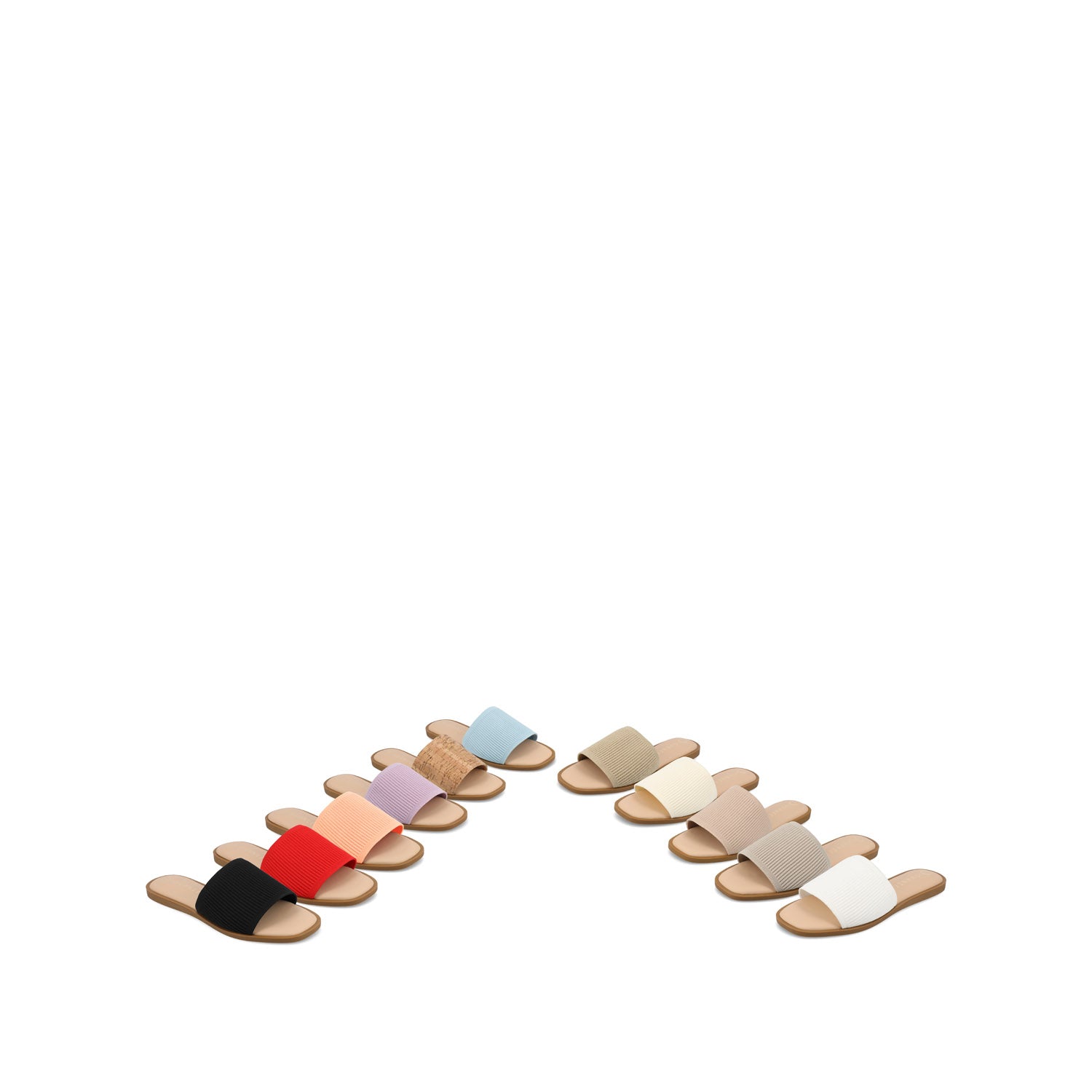 PRISILLA SLIDE SANDALS IN KNIT FABRIC IN WIDE