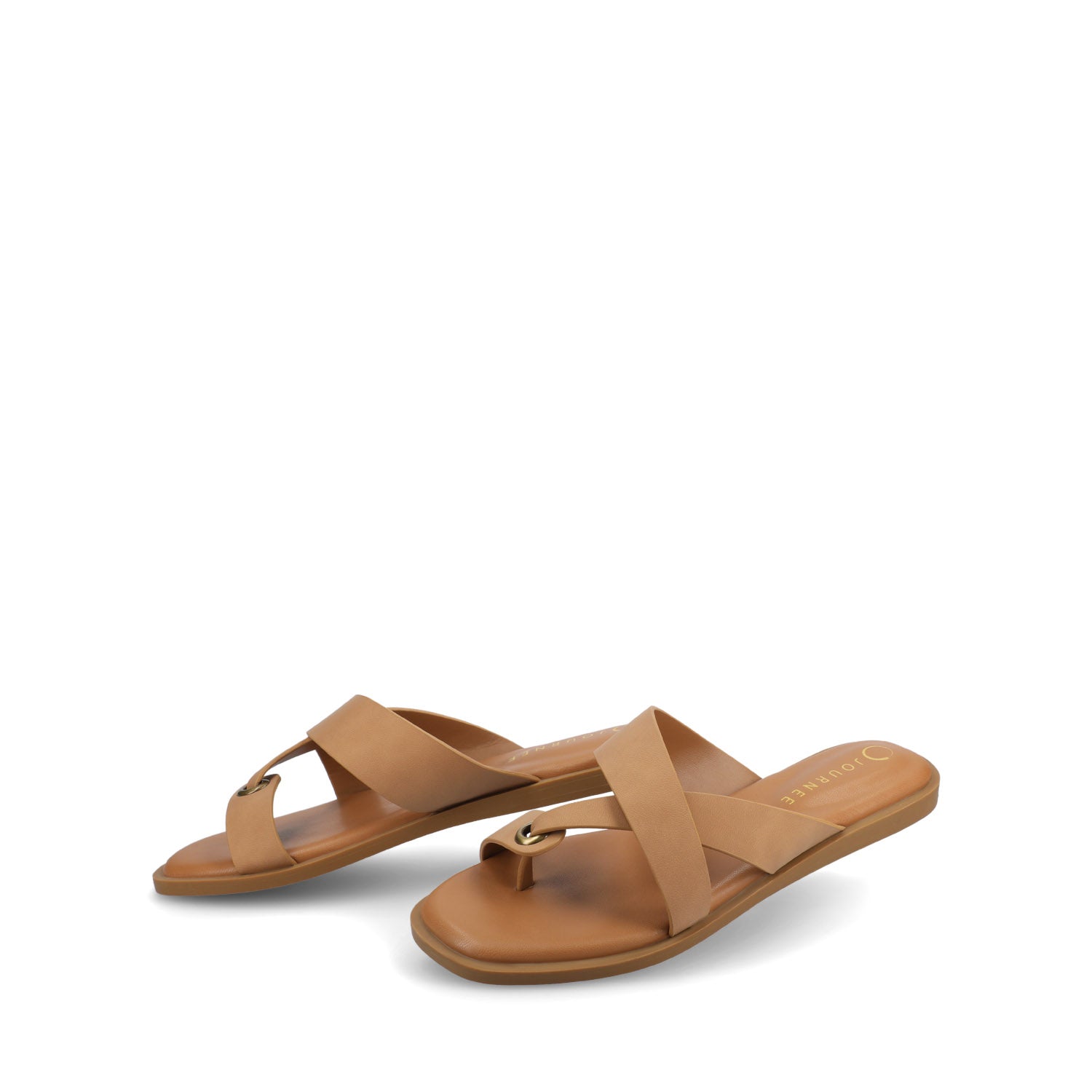 PRIZZIE SLIP ON FLAT SANDALS - Tan
