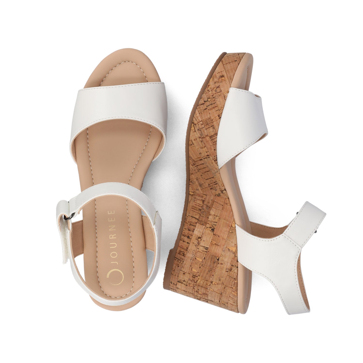RANAE WEDGE HEELED SANDALS - White PU