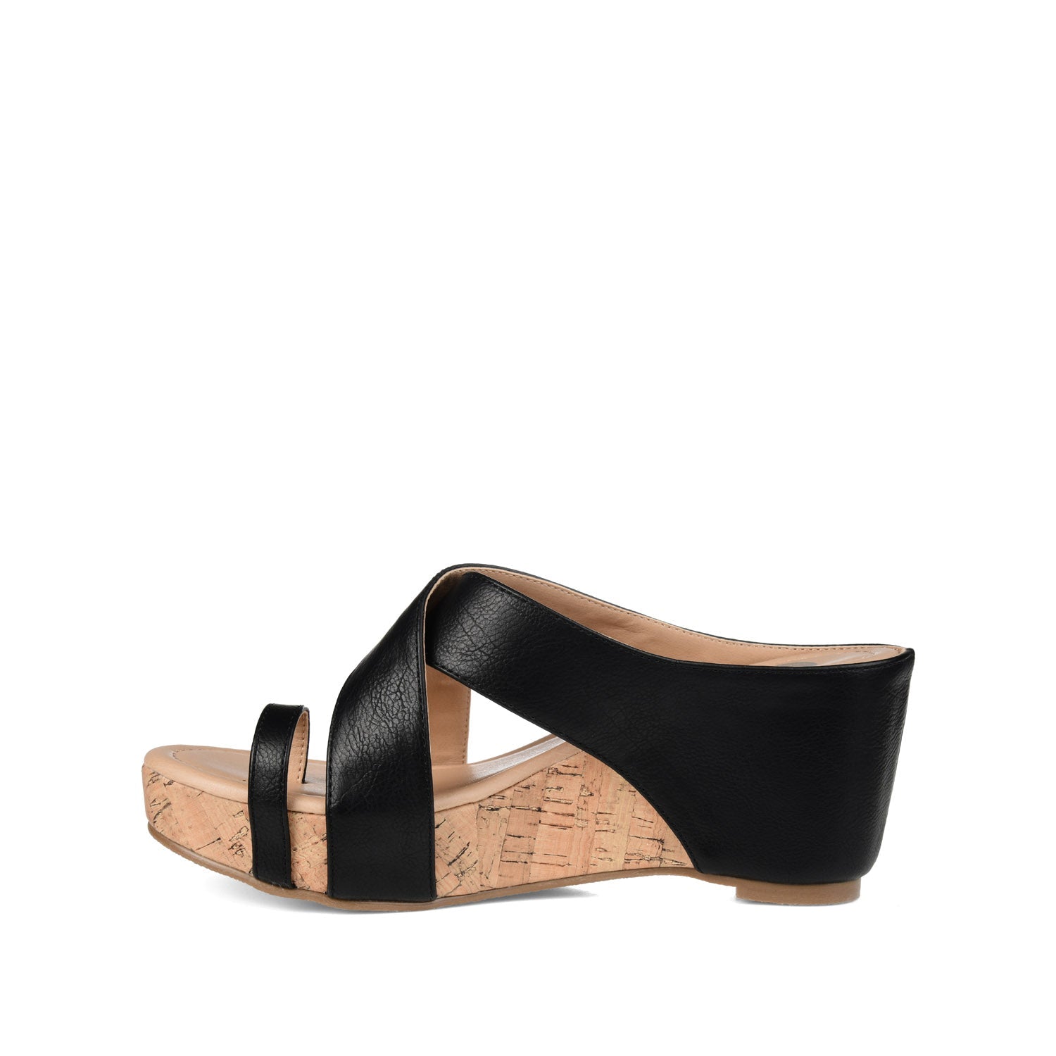 RAYNA WEDGE HEELED SANDAL IN VEGAN LEATHER - Black
