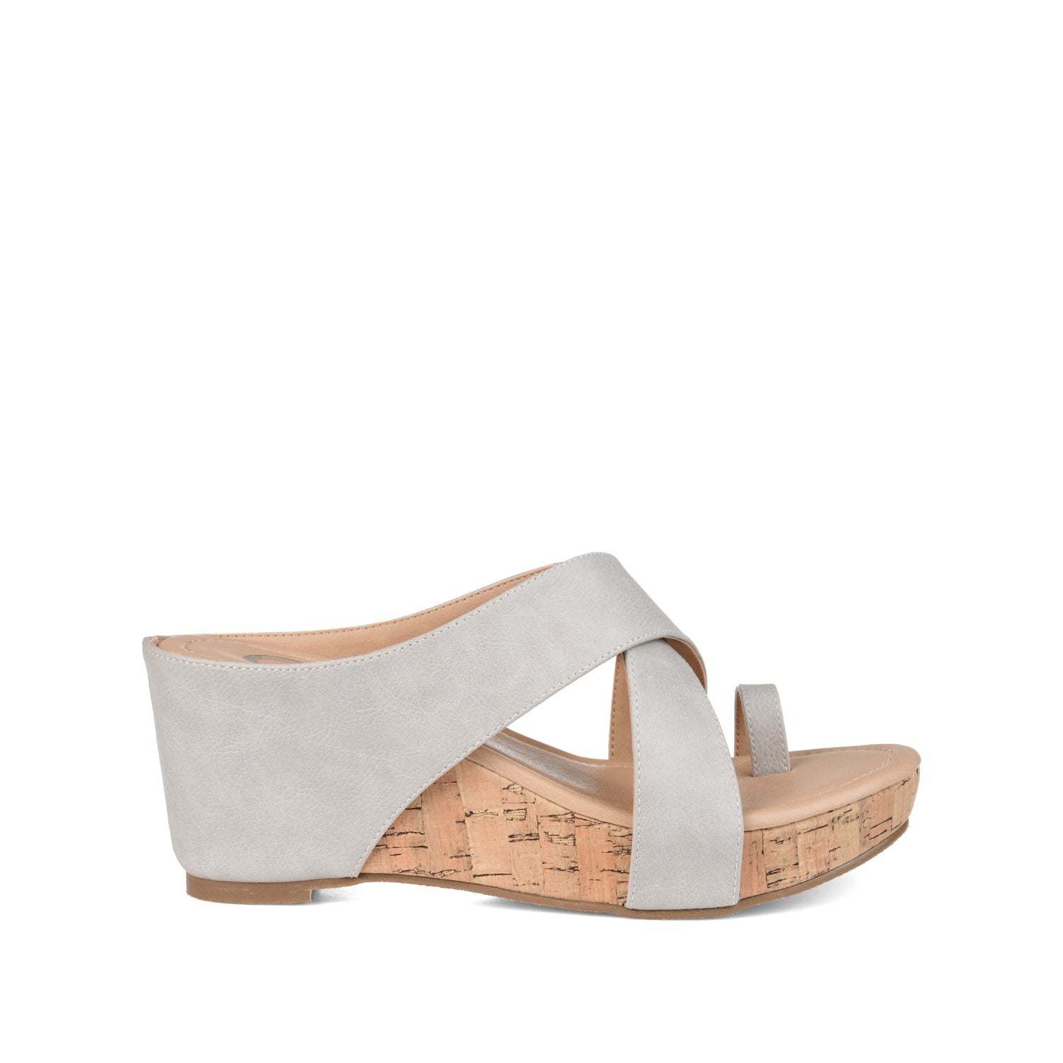 RAYNA WEDGE HEELED SANDAL IN VEGAN LEATHER - Stone