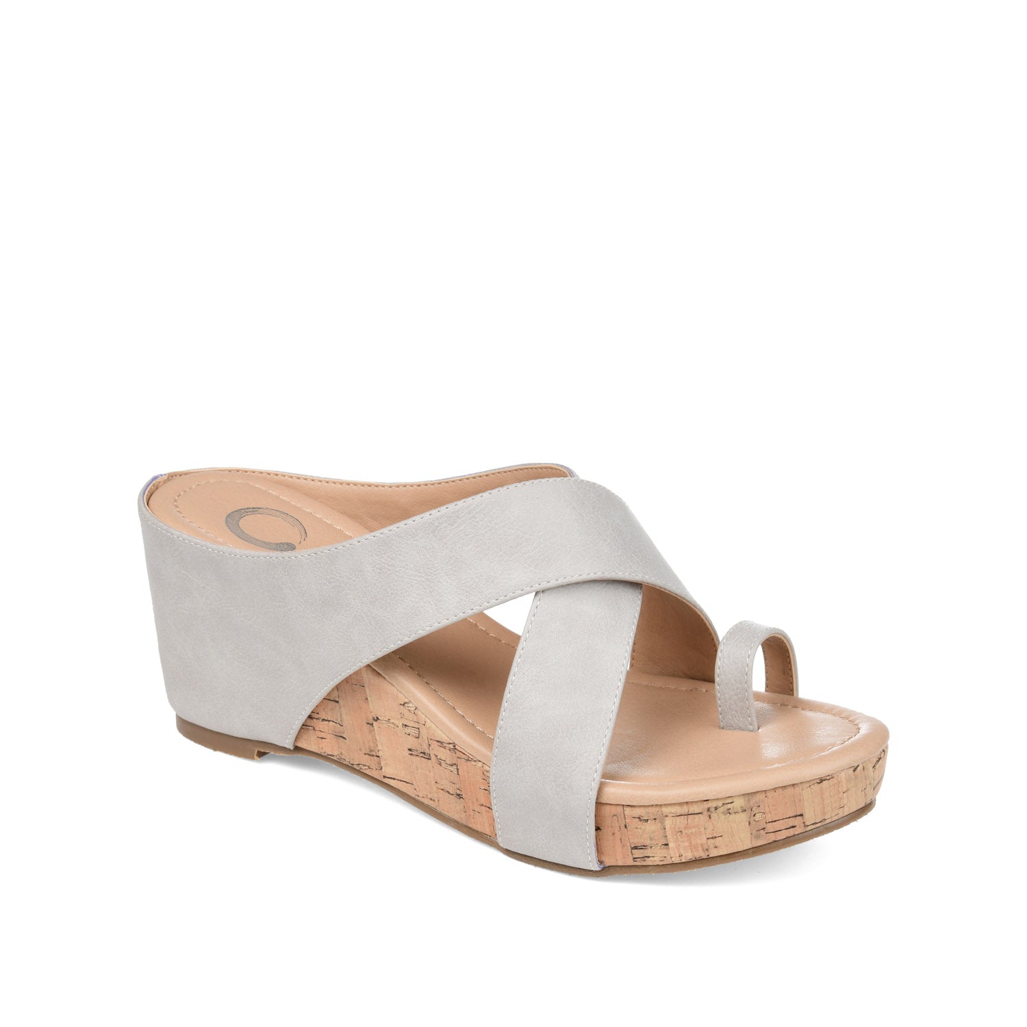 RAYNA WEDGE HEELED SANDAL IN VEGAN LEATHER - Stone