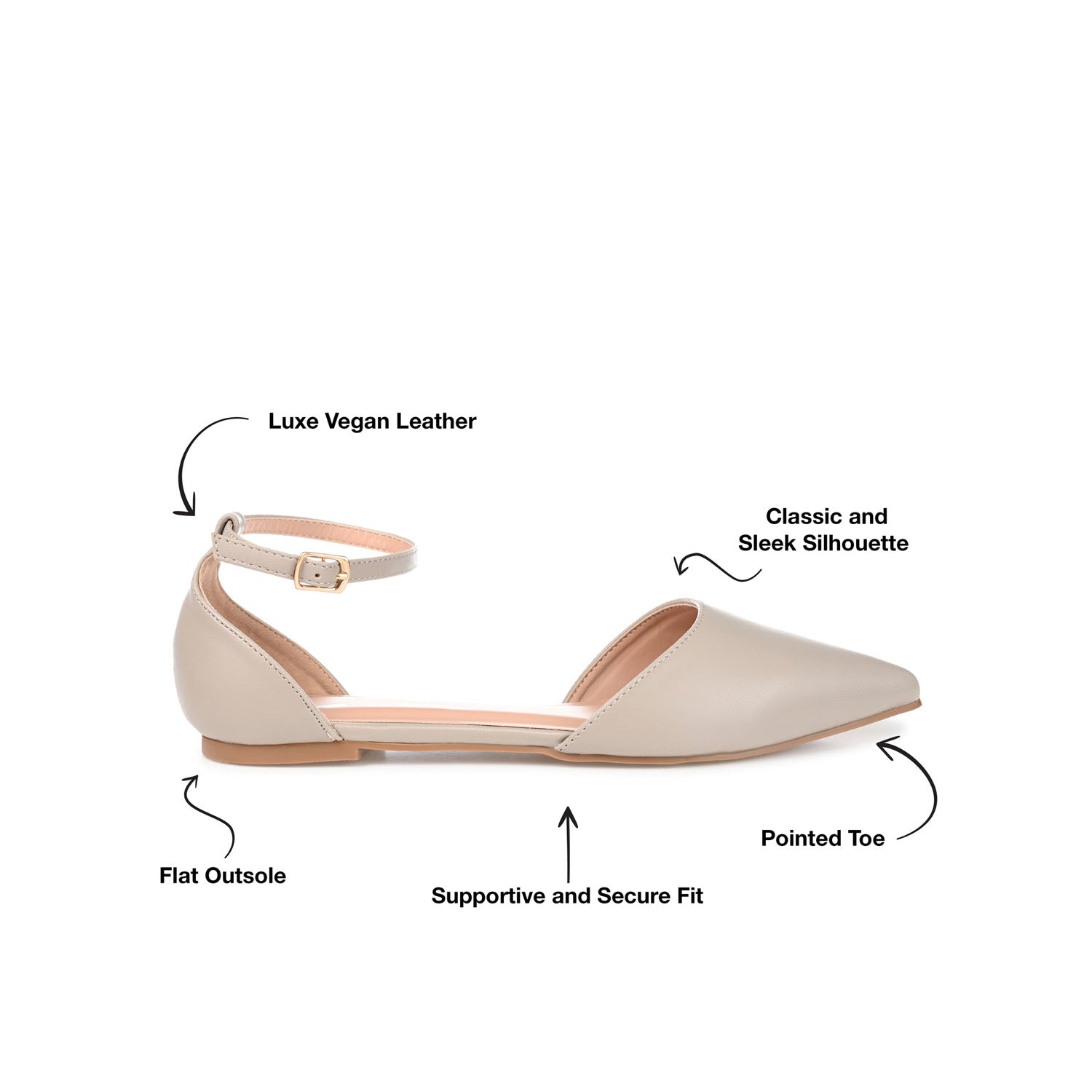 REBA D'ORSAY FLATS IN VEGAN LEATHER