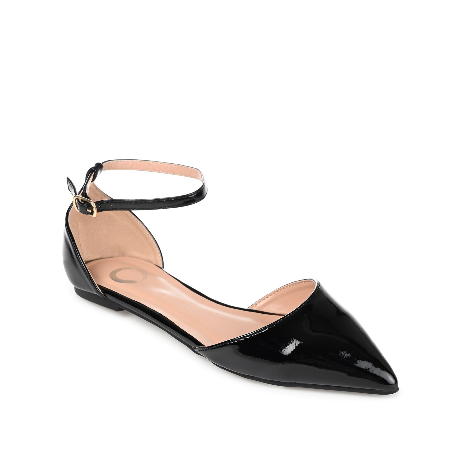 REBA D'ORSAY FLATS IN VEGAN LEATHER - Patent Black