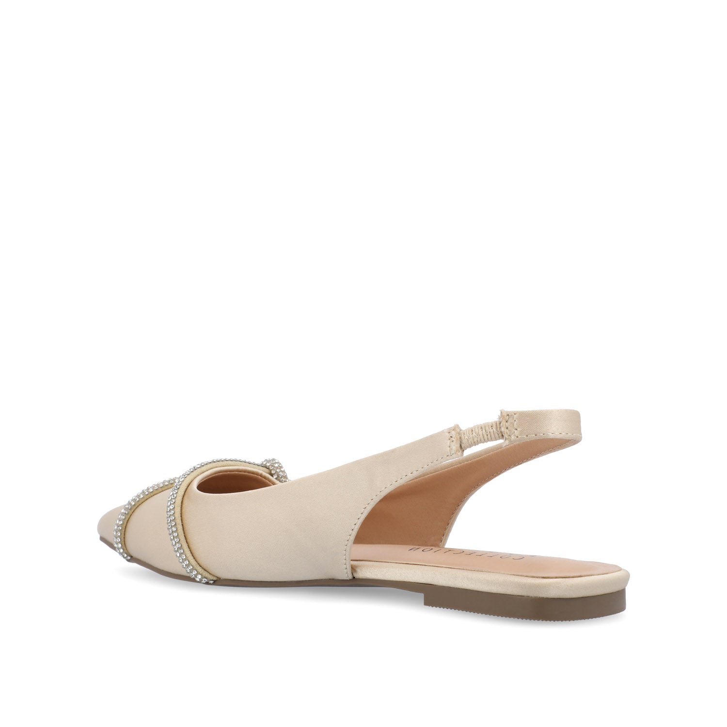 REBBEL FORMAL SLINGBACK FLATS IN SATIN - Champagne