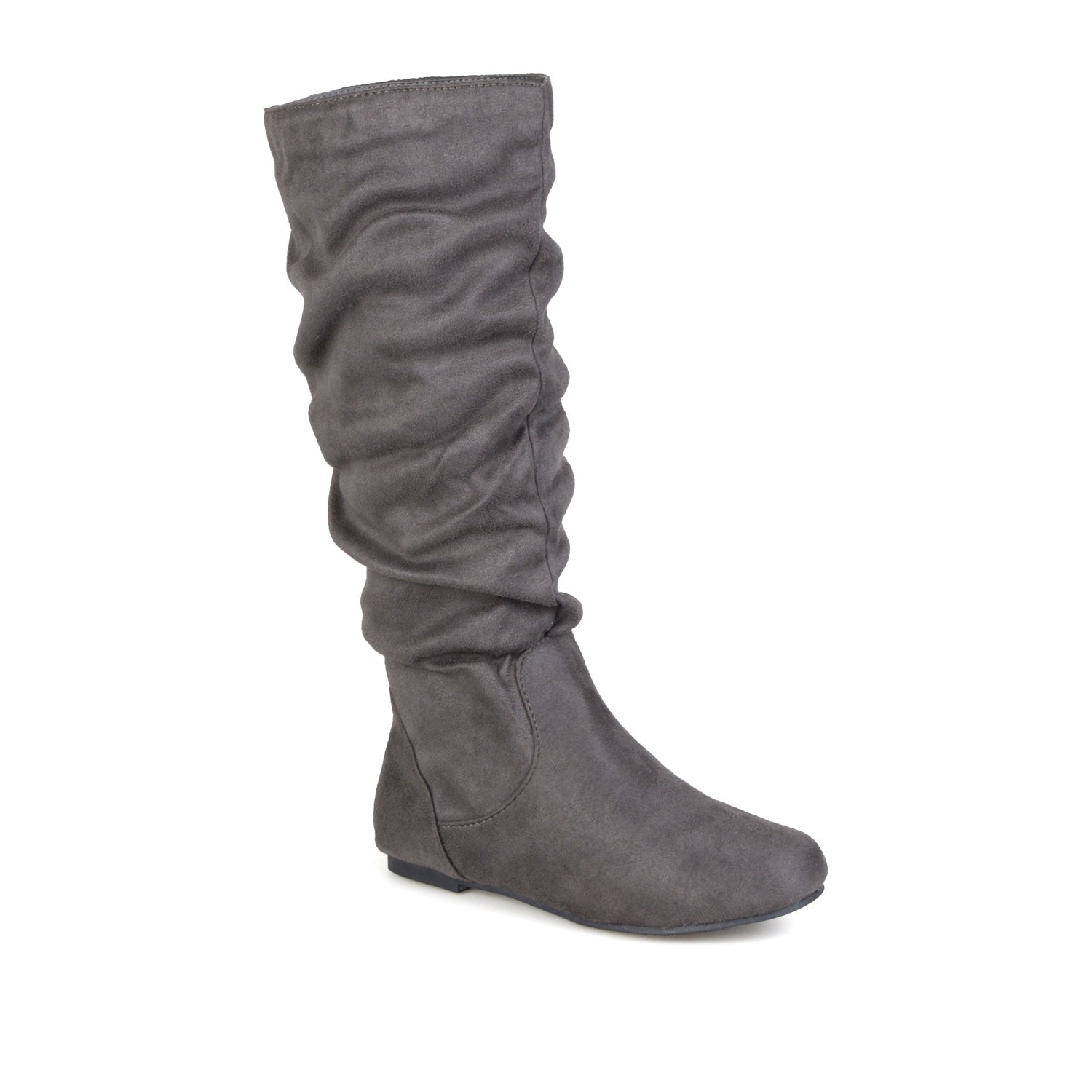 REBECCA KNEE HIGH BOOTS IN FAUX SUEDE - Grey