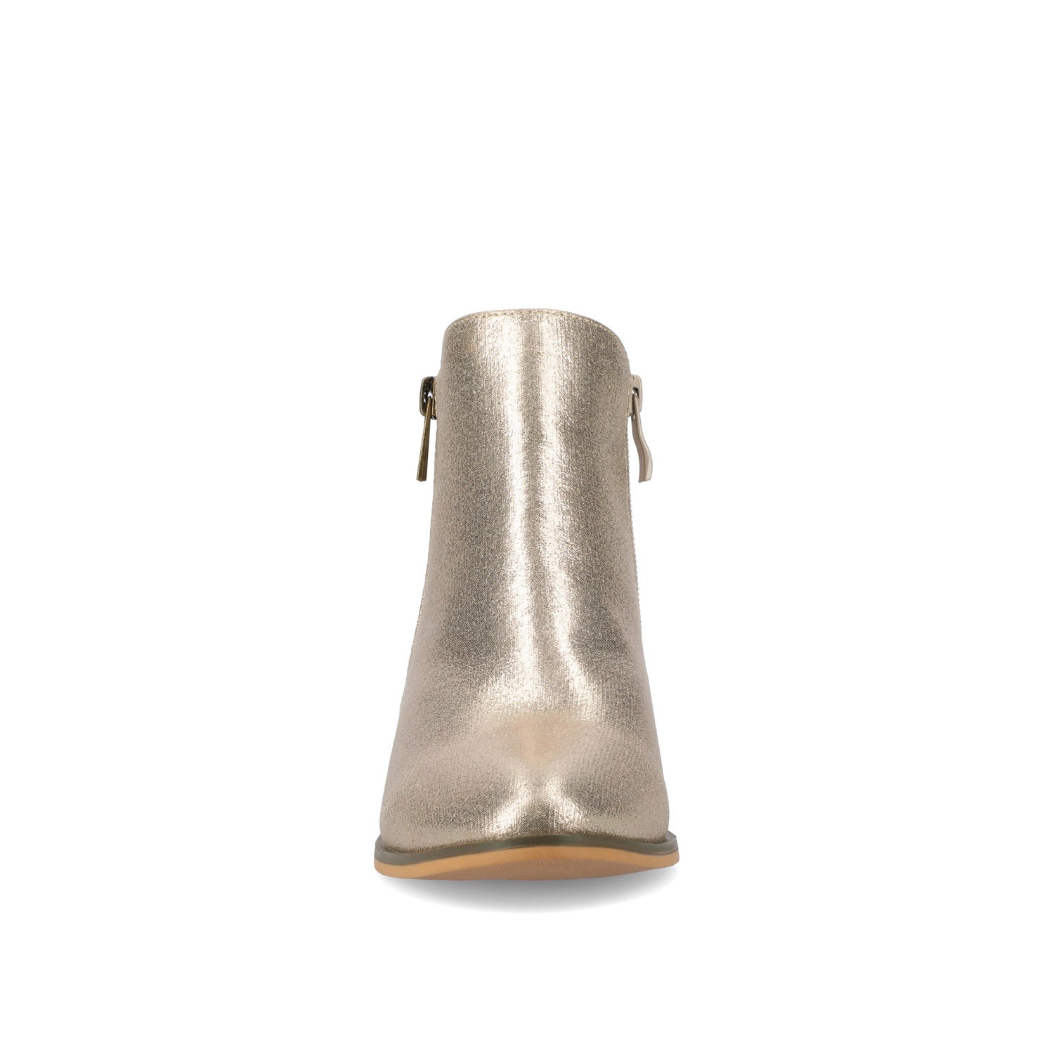 REBEL ZIP-UP BOOTIES IN VEGAN LEATHER - Gold PU