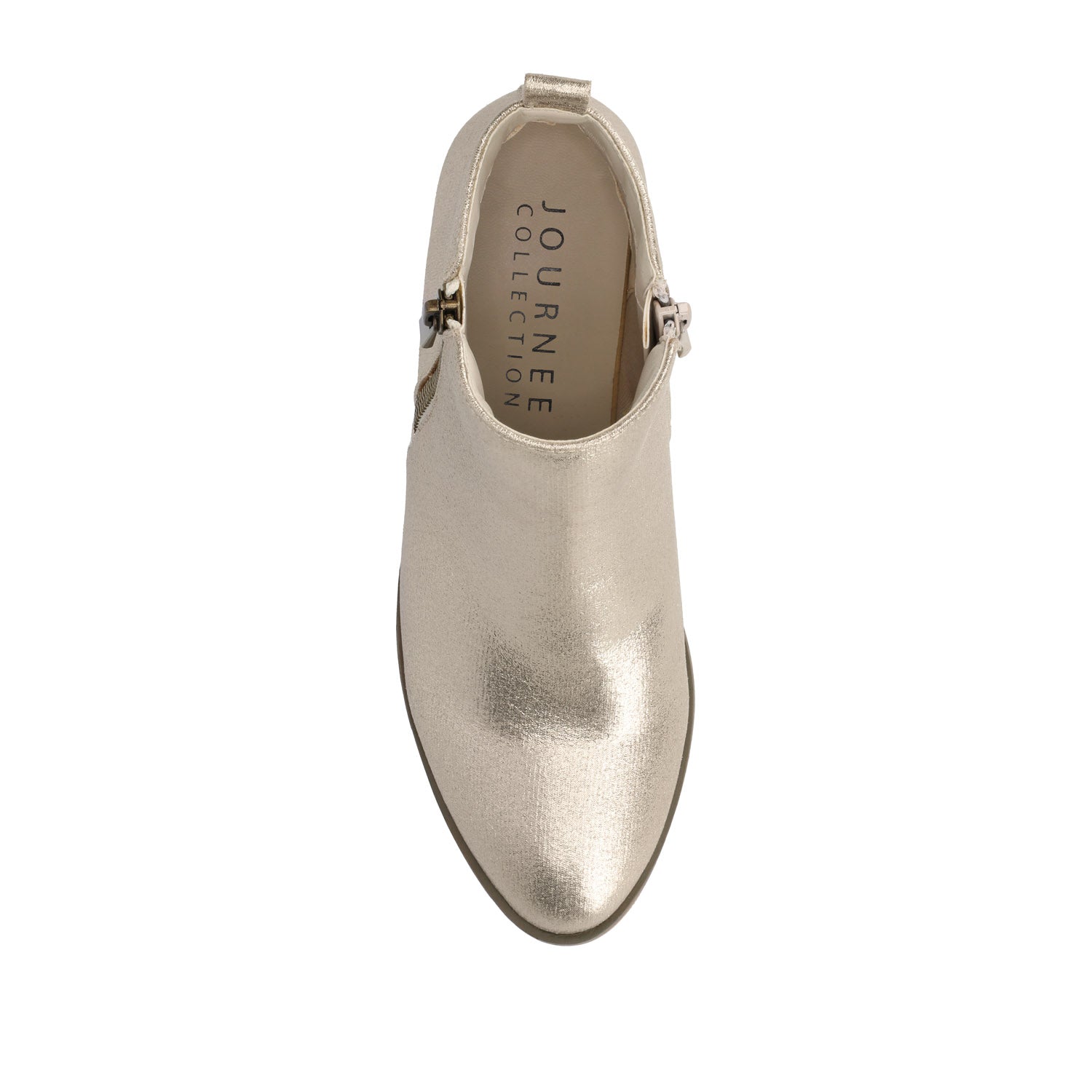 REBEL ZIP-UP BOOTIES IN VEGAN LEATHER - Gold PU