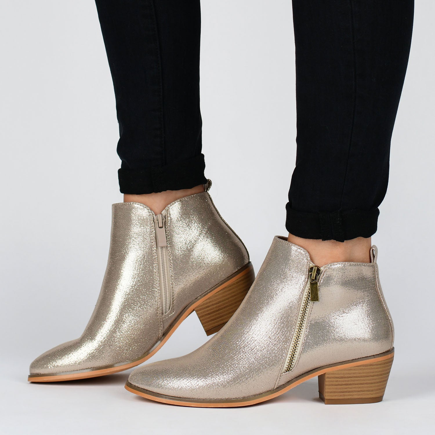 REBEL ZIP-UP BOOTIES IN VEGAN LEATHER