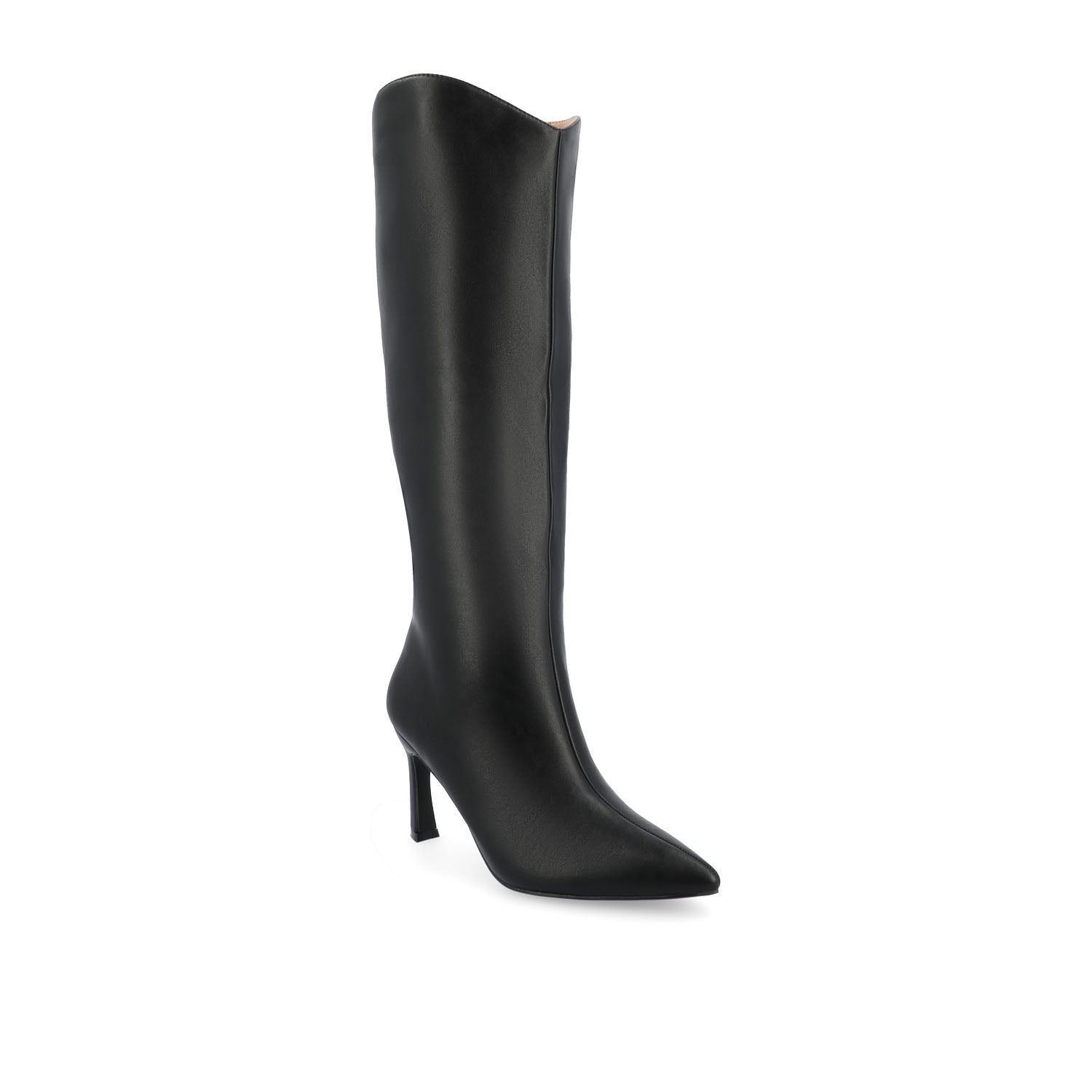 REHELA VEGAN LEATHER KNEE HIGH BOOTS IN WIDE - Black Patent