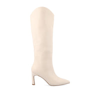 REHELA KNEE HIGH BOOTS IN VEGAN LEATHER - Bone