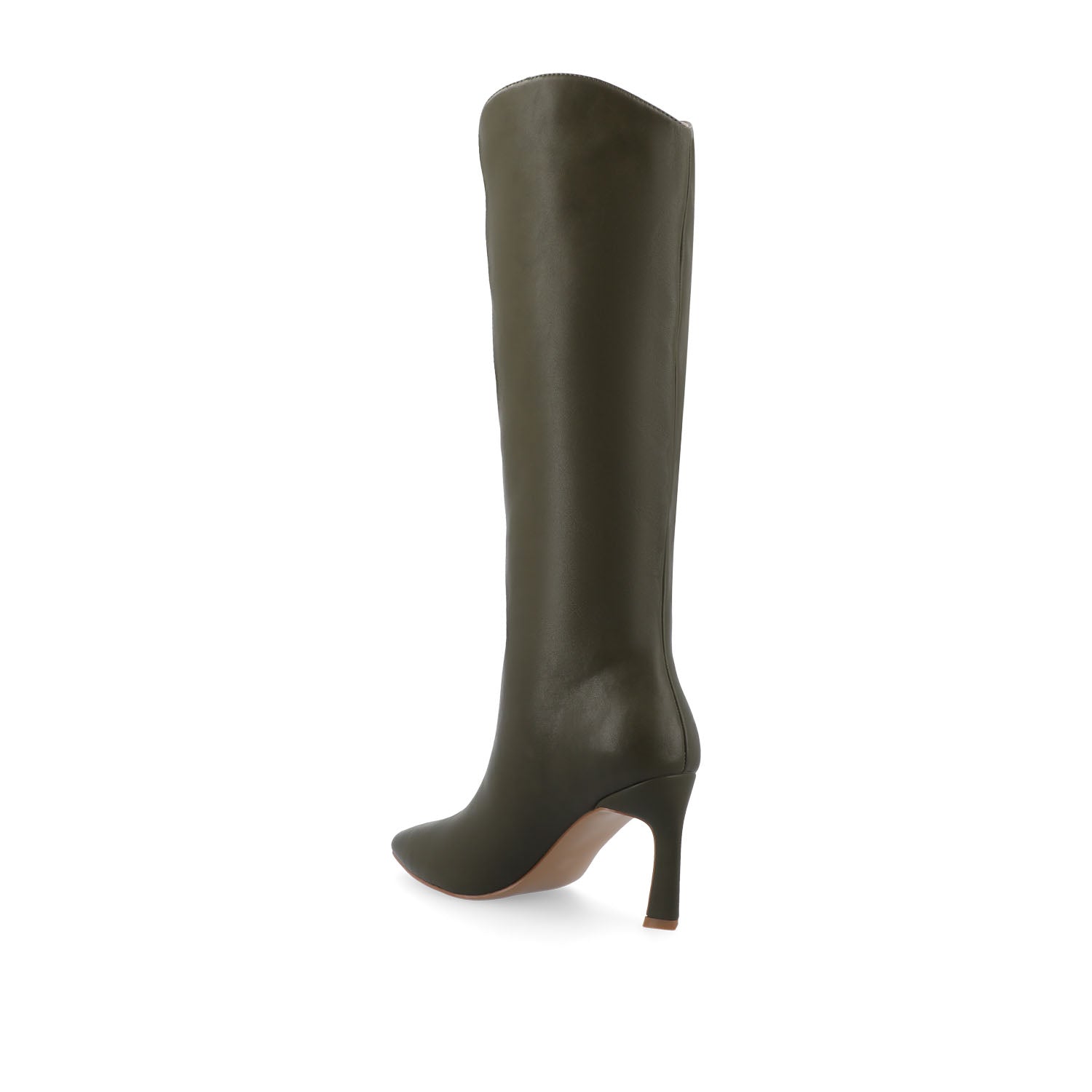 REHELA KNEE HIGH BOOTS IN VEGAN LEATHER - Olive
