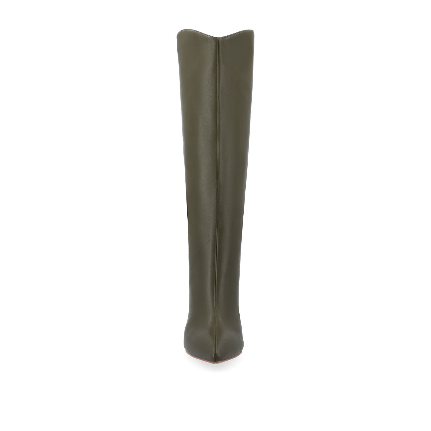 REHELA KNEE HIGH BOOTS IN VEGAN LEATHER - Olive