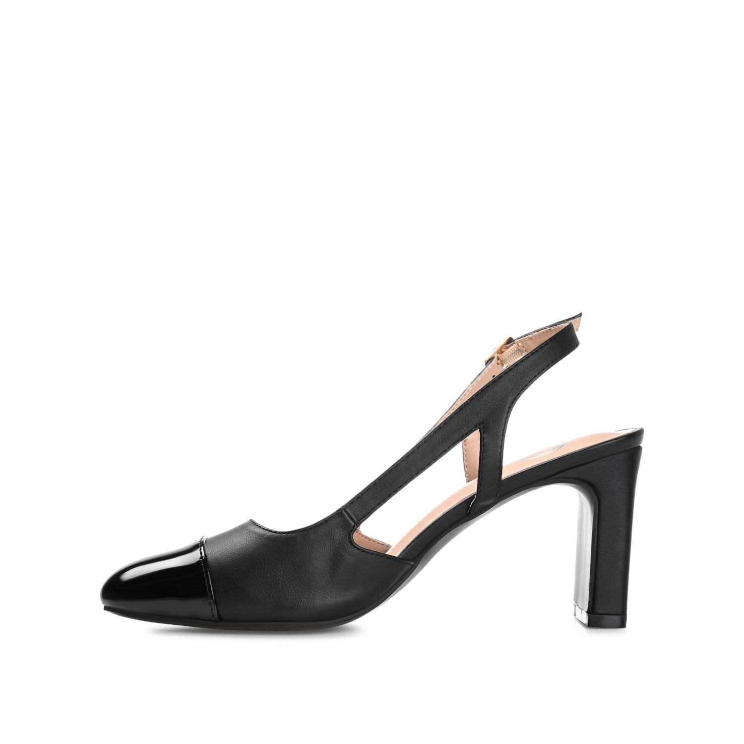 REIGNN BLOCK HEEL PUMPS IN VEGAN LEATHER