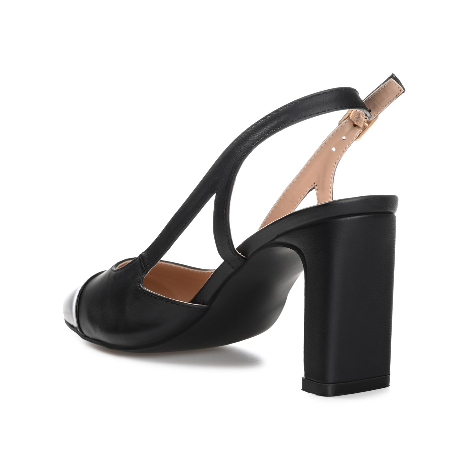 REIGNN BLOCK HEEL PUMPS IN VEGAN LEATHER