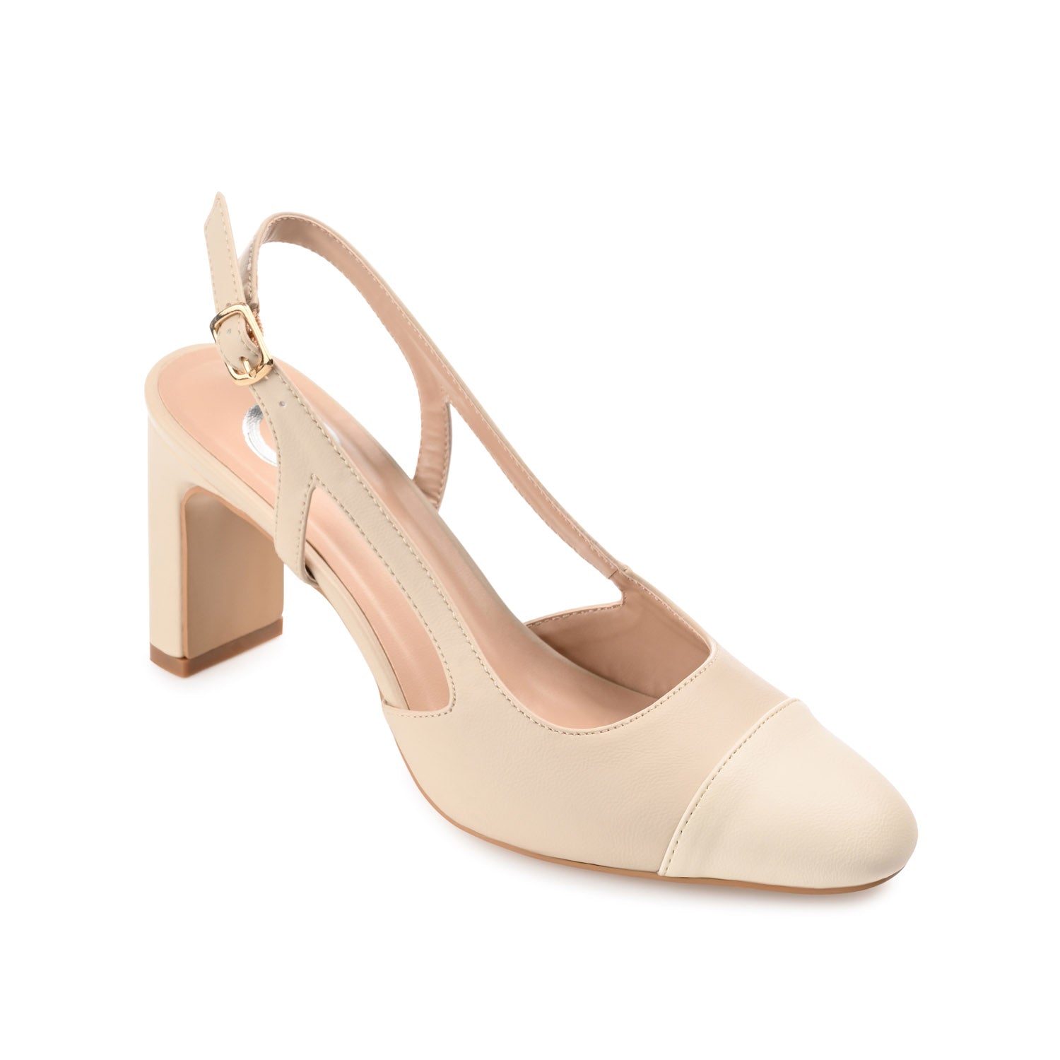 REIGNN BLOCK HEEL PUMPS IN VEGAN LEATHER