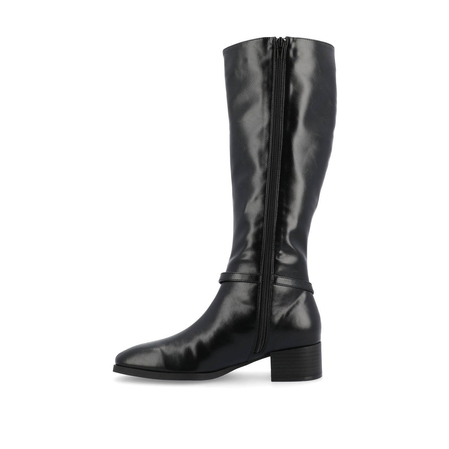 RHIANAH KNEE HIGH BOOTS IN WIDE CALF - Black