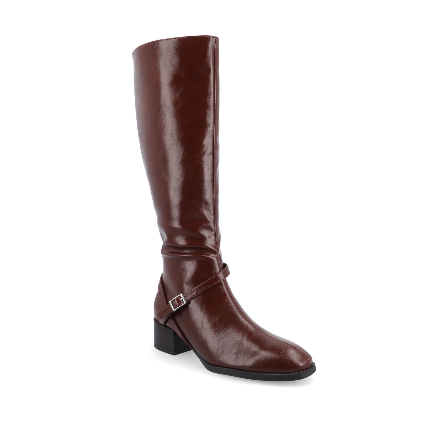 RHIANAH KNEE HIGH BOOTS IN WIDE CALF - Brown