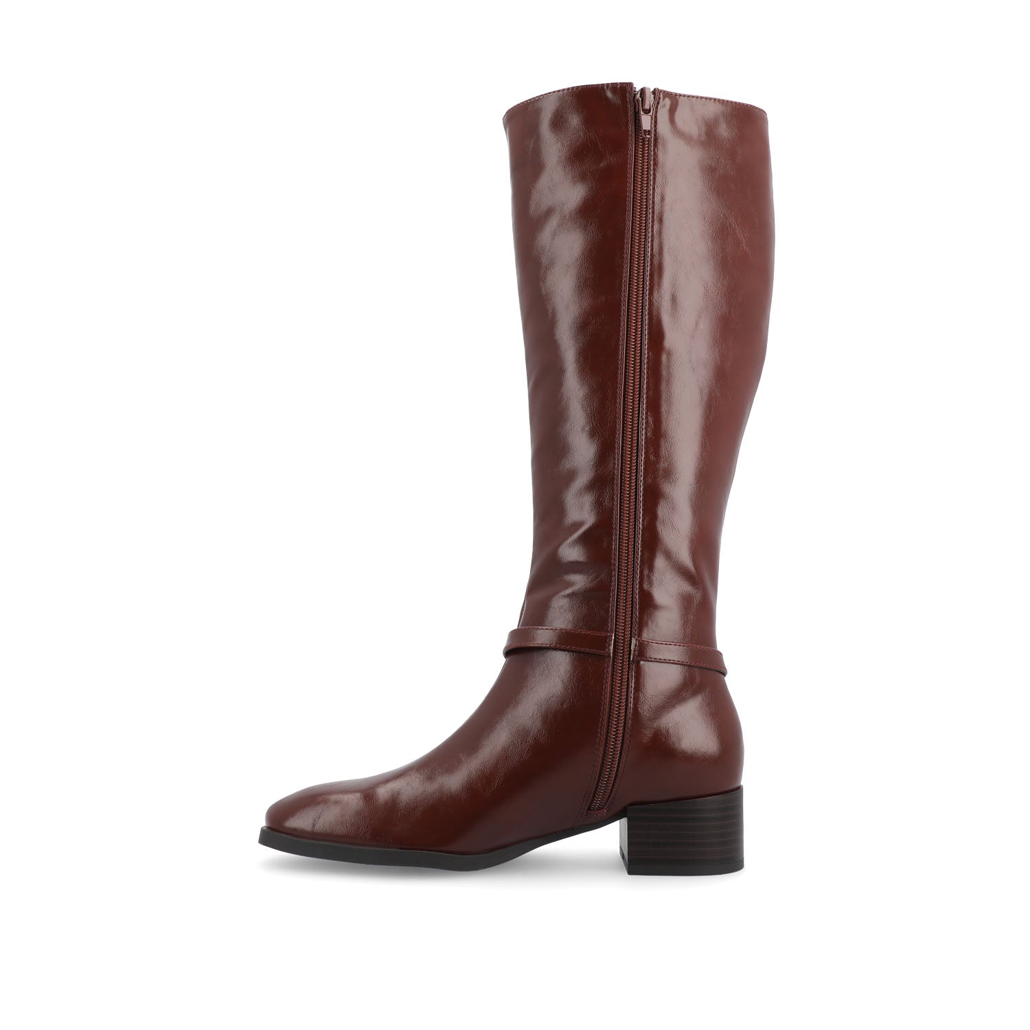 RHIANAH KNEE HIGH BOOTS IN WIDE CALF - Brown