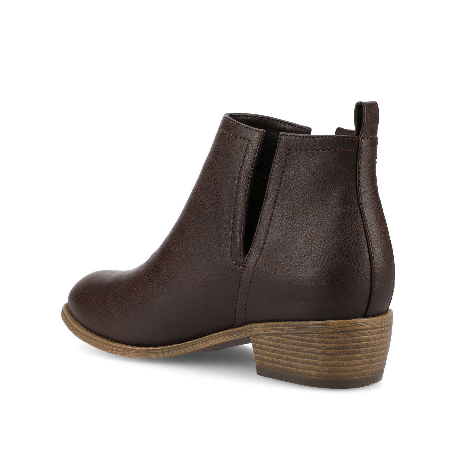 RIMI BLOCK HEELED BOOTIES IN FAUX SUEDE - Brown PU