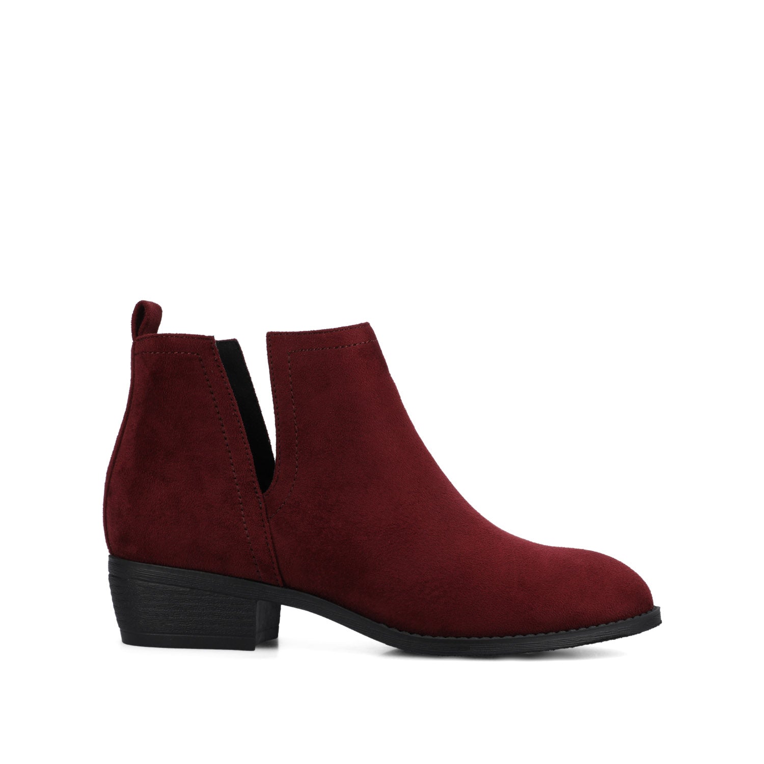 RIMI BLOCK HEELED BOOTIES IN FAUX SUEDE - Oxblood