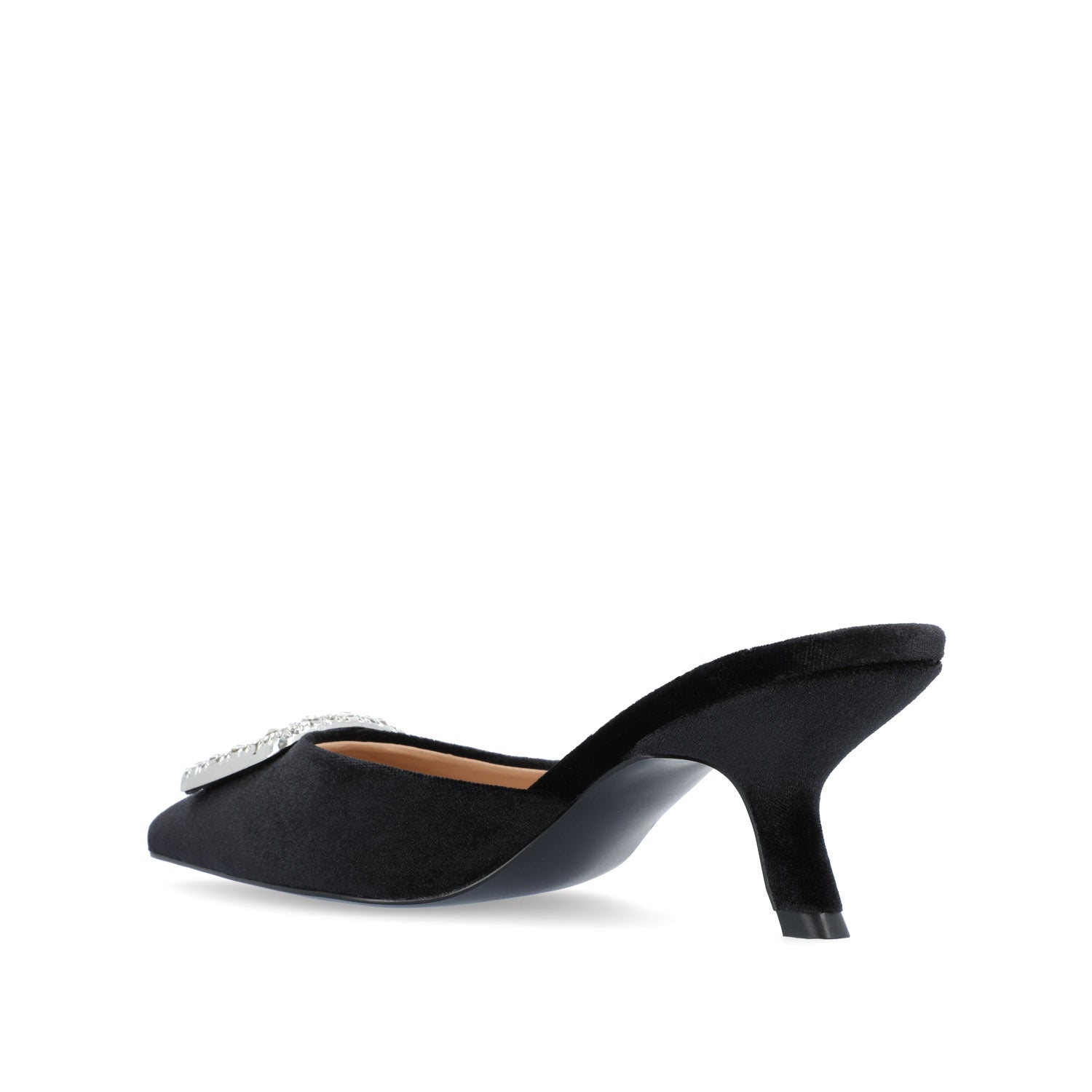 RISHIE KITTEN HEELED MULES IN VELVET - Black