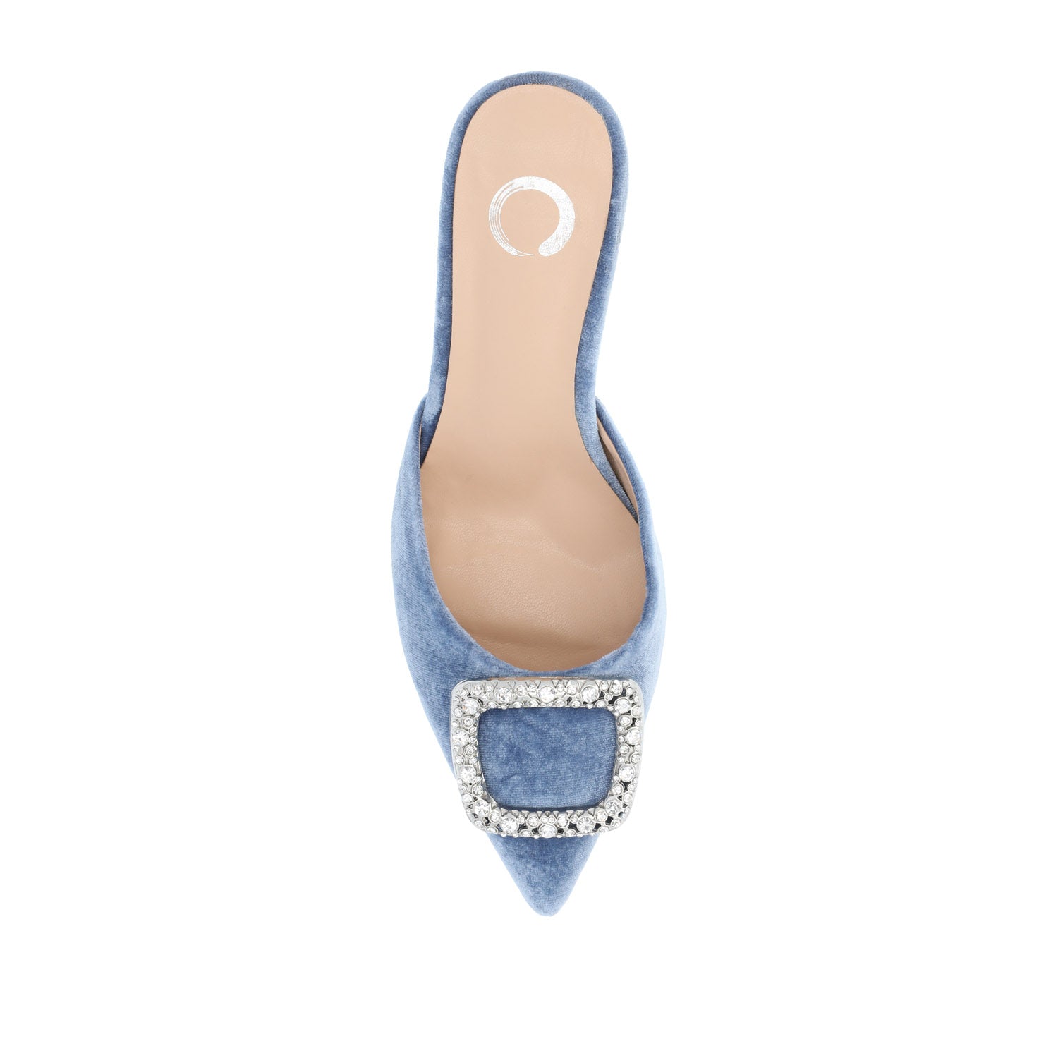 RISHIE KITTEN HEELED MULES IN VELVET - Blue