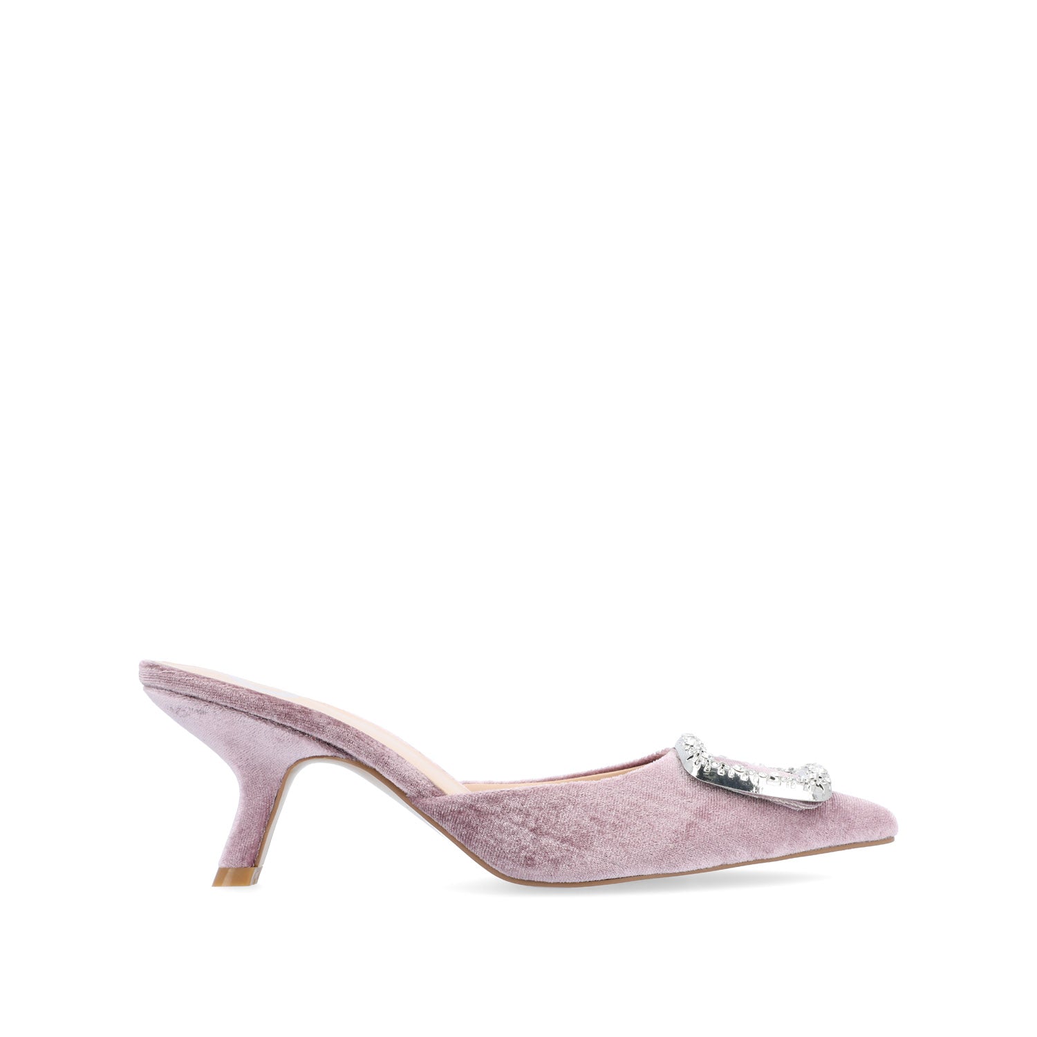 RISHIE KITTEN HEELED MULES IN VELVET