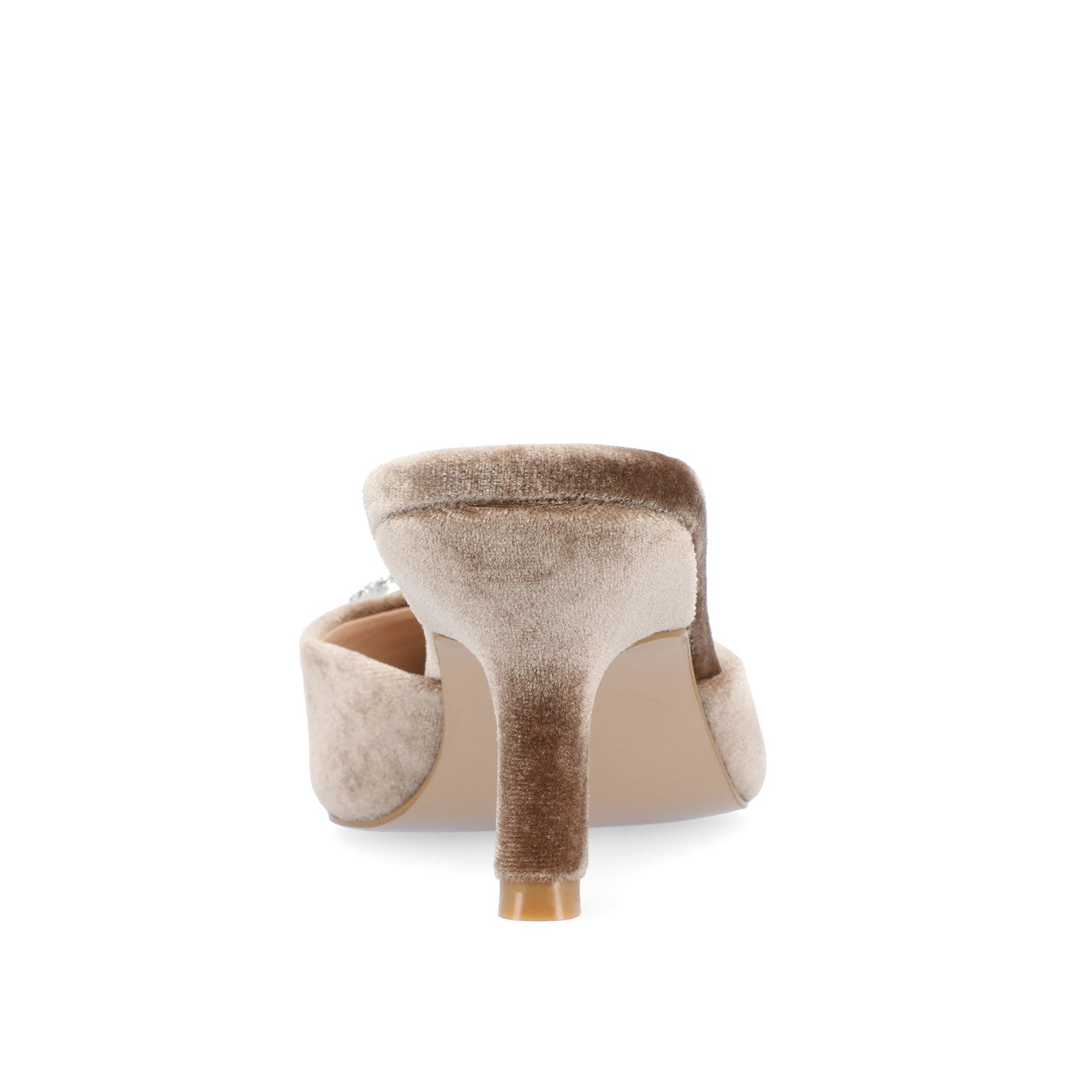 RISHIE KITTEN HEELED MULES IN VELVET - Taupe