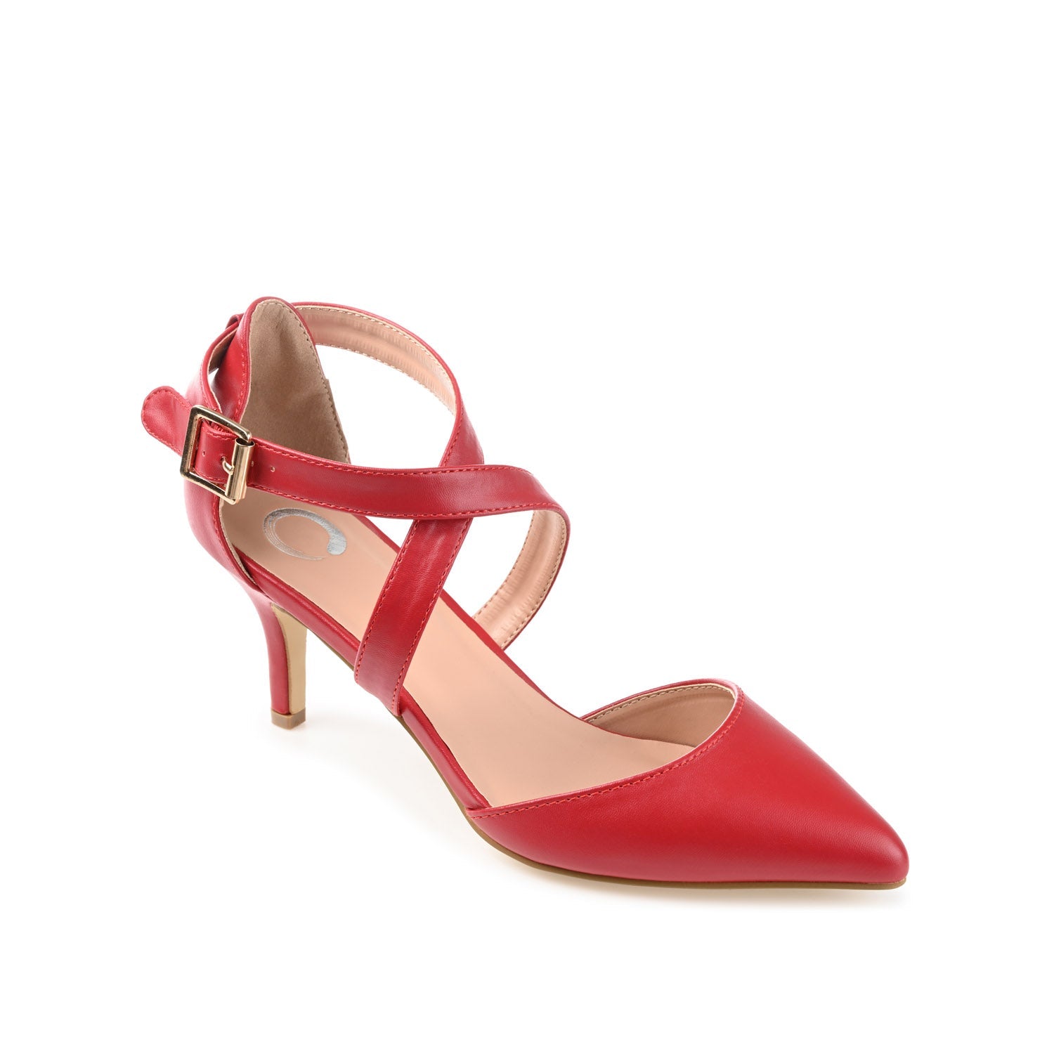 RIVA STILETTO PUMP HEELS IN VEGAN LEATHER - Red