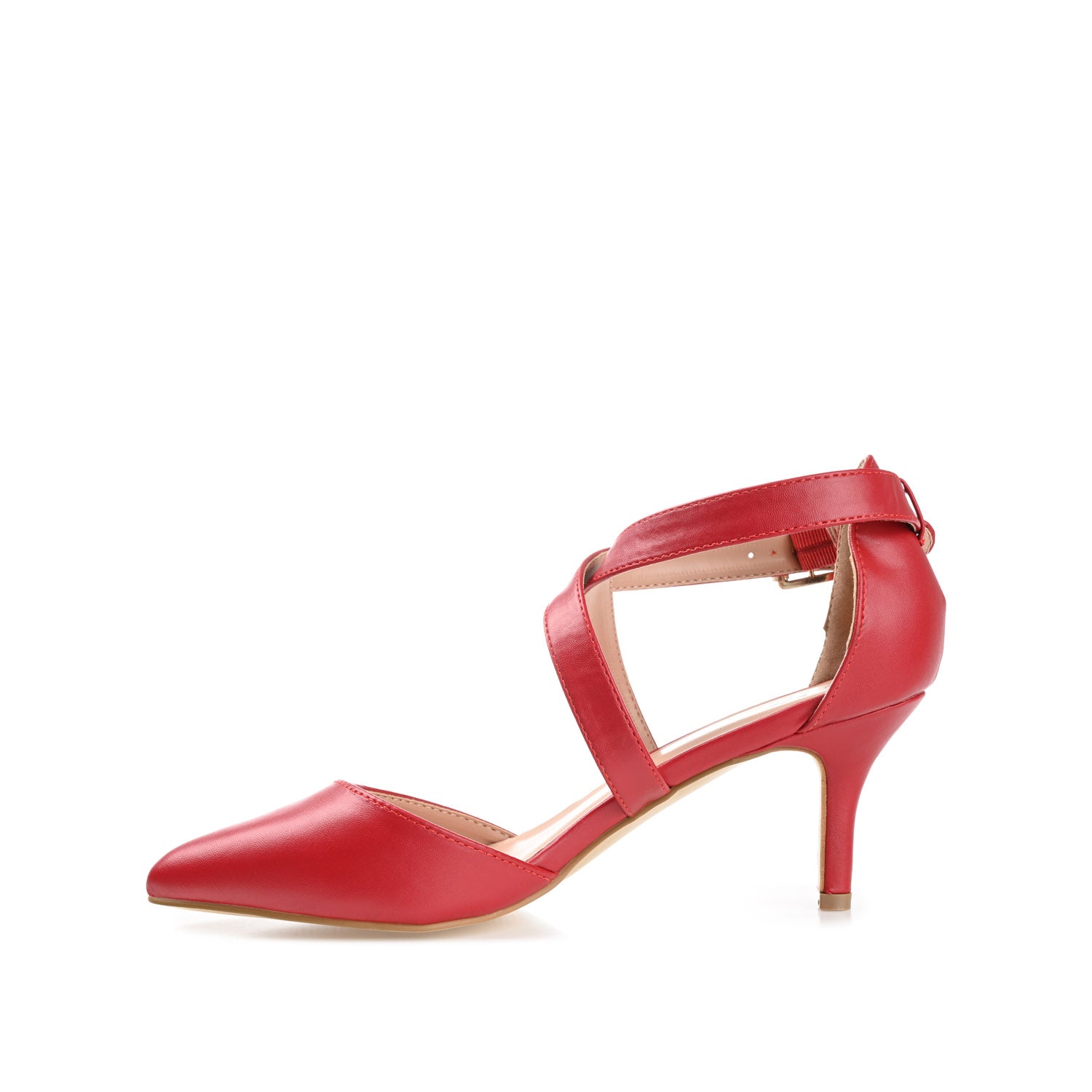 RIVA STILETTO PUMP HEELS IN VEGAN LEATHER - Red