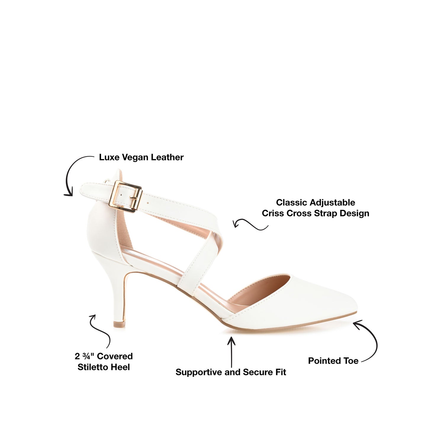 RIVA STILETTO PUMP HEELS IN WIDE - White