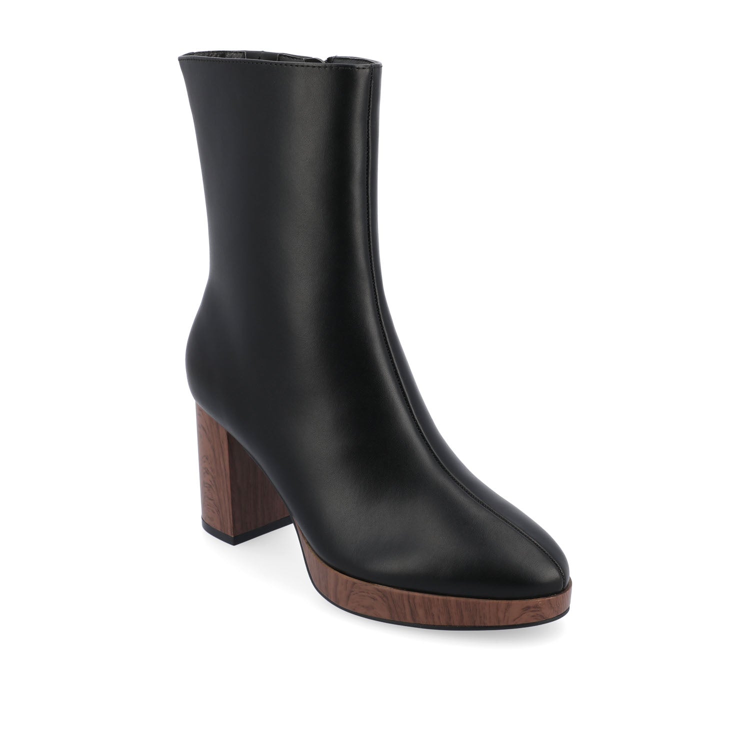 ROMER BLOCK HEEL BOOTIES IN VEGAN LEATHER